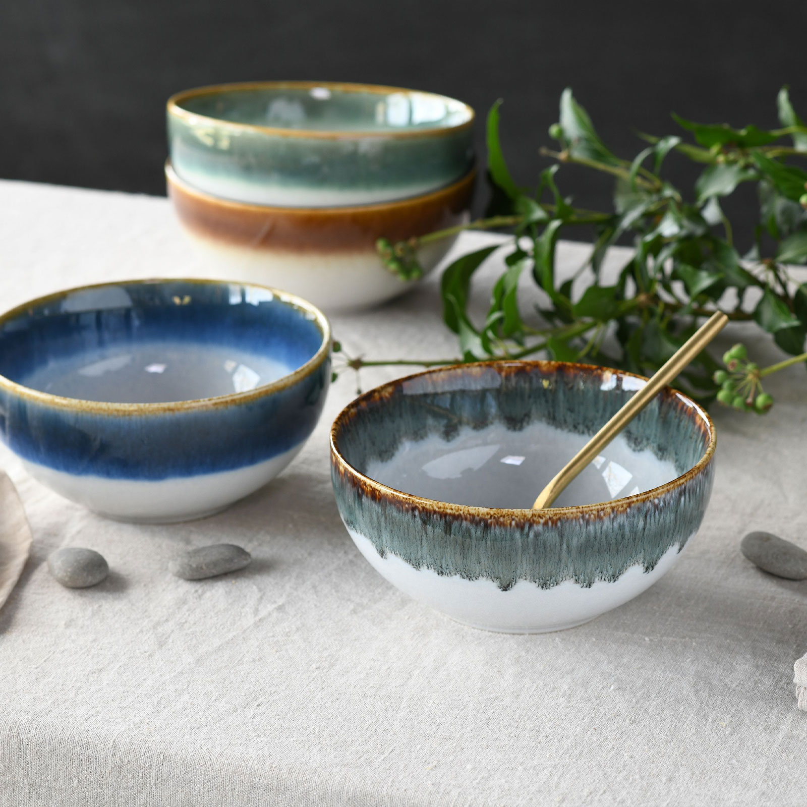 CreaTable Cascade 17546 Buddha Bowl Set, 4-teilig