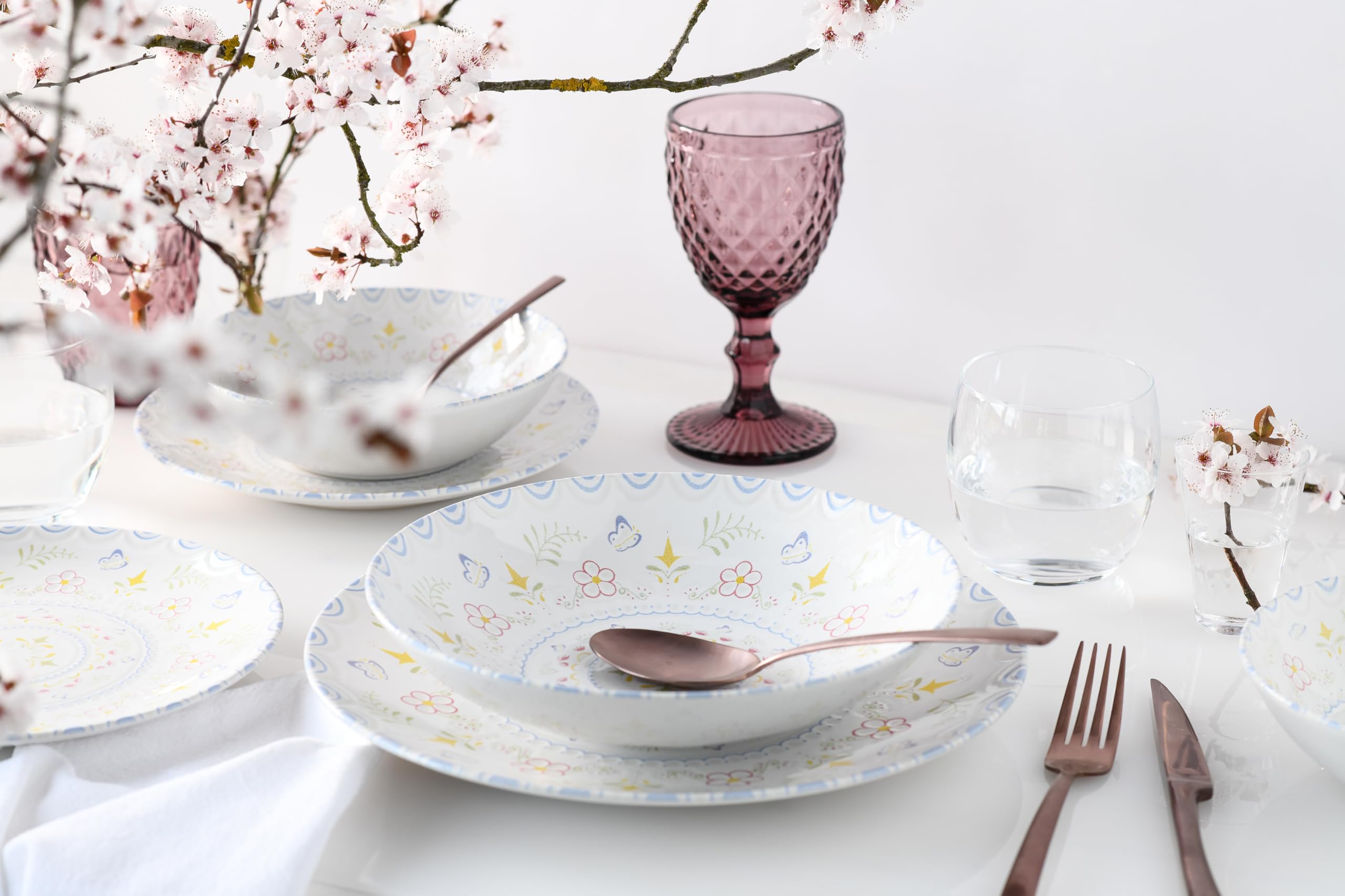 CreaTable, 24867, Serie Primavera, 16-teiliges Geschirrset für 4 Personen