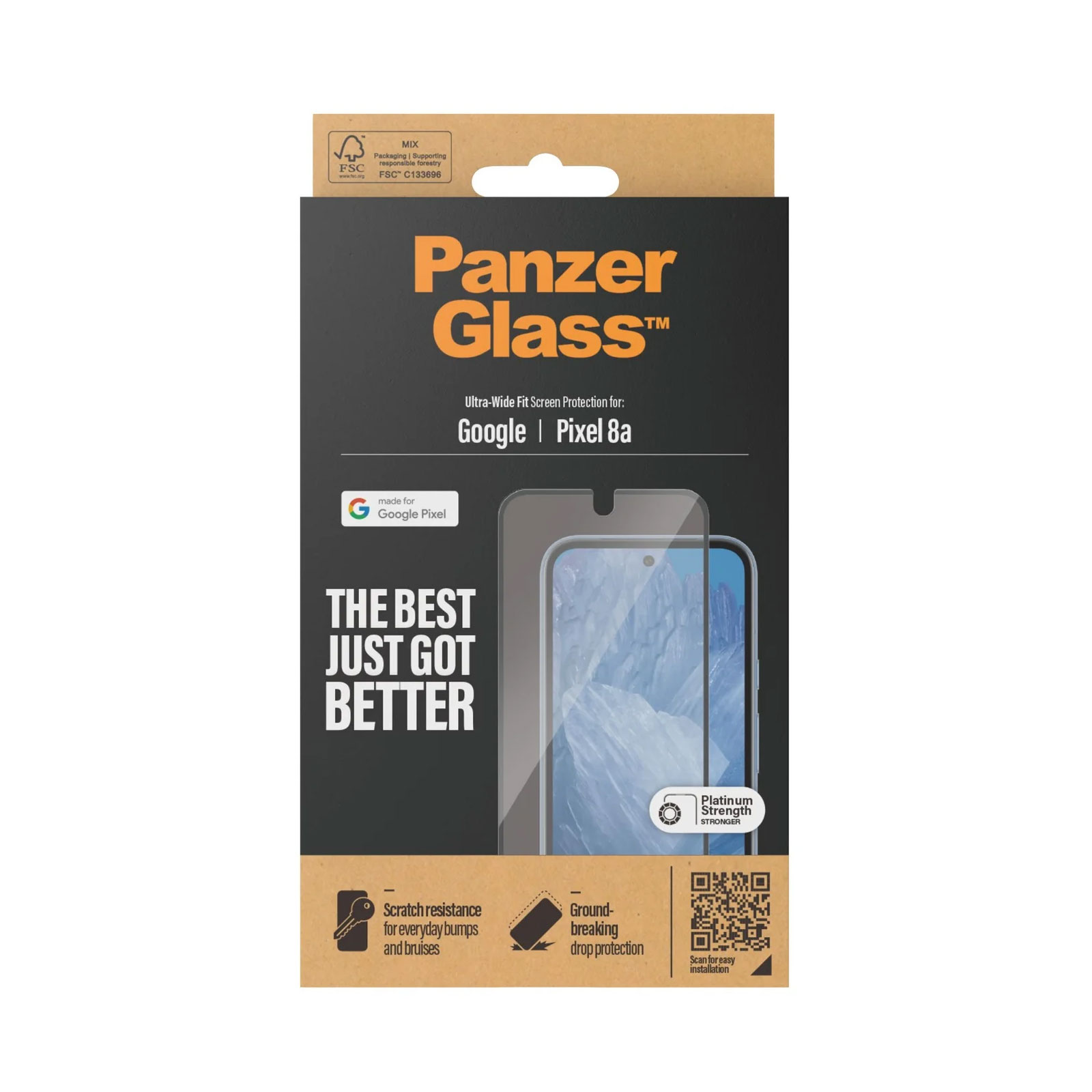 PanzerGlass Screen Protector Google Pixel 8a | Ultra-Wide Fit Schutzglas