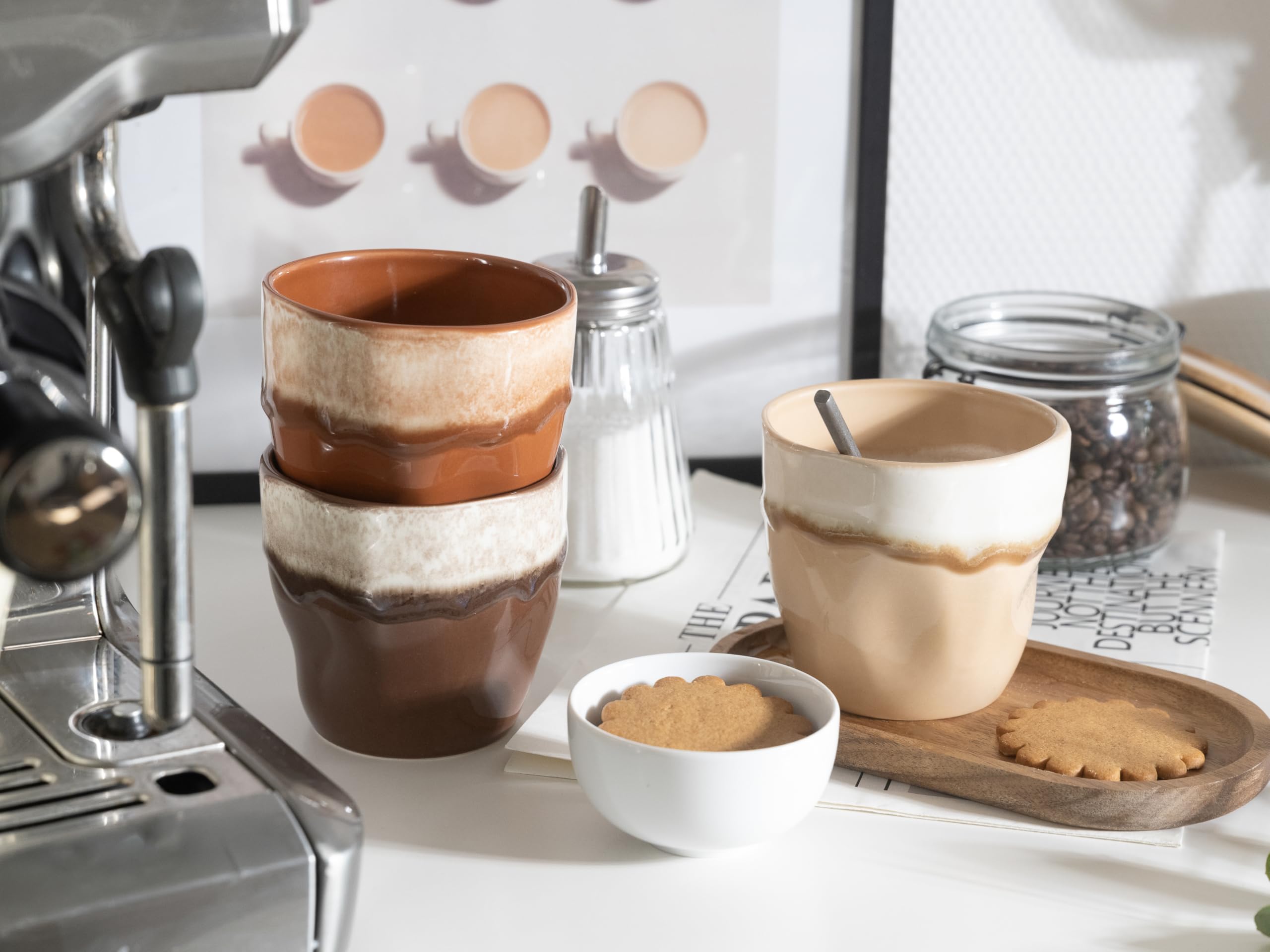 Creatable, 24739, Serie Squeezy Mocha Mousse, 4-teiliges Geschirrset für 4 Pers.