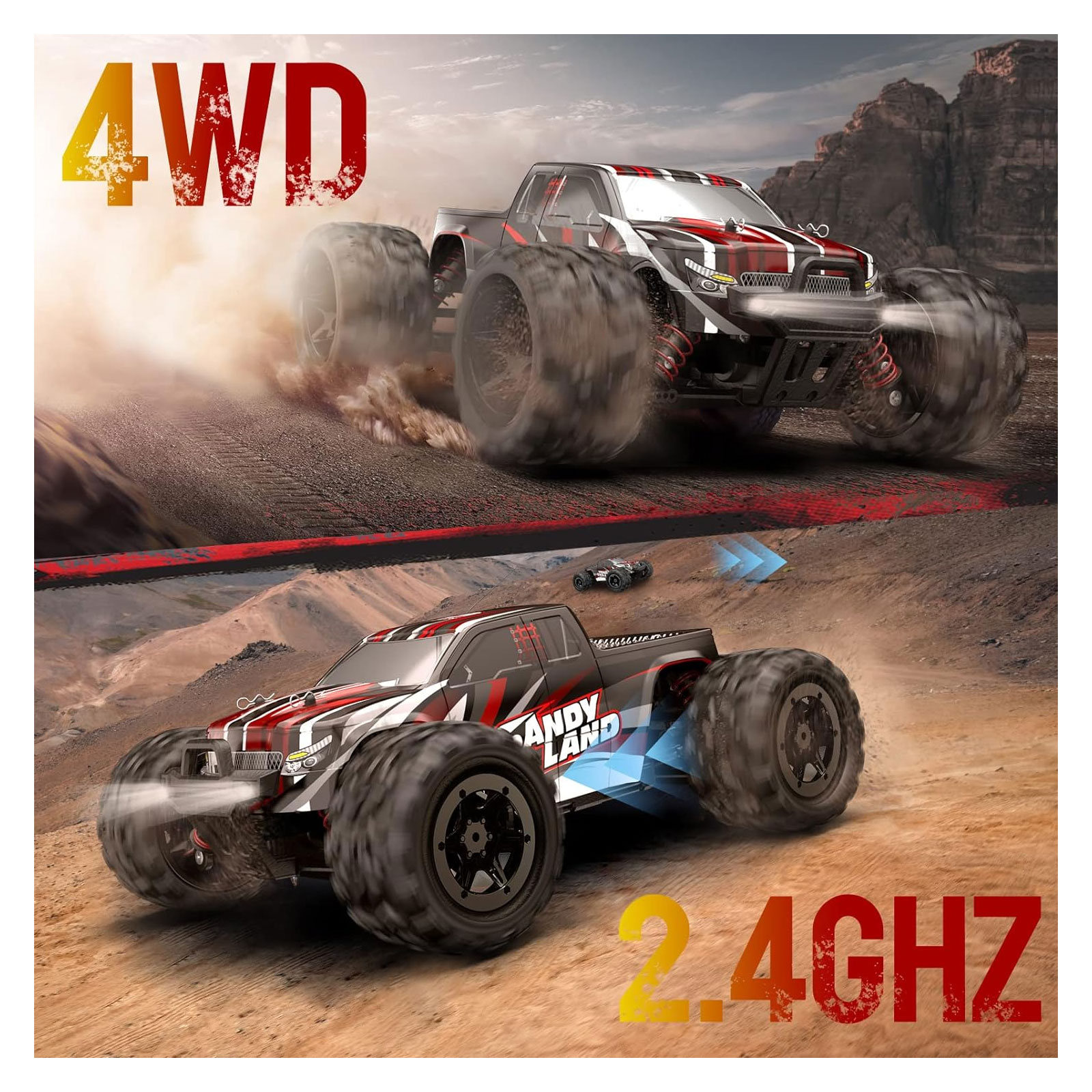 DEERC 9300 Ferngesteuertes Auto für Kinder,1/18 RC Car 4WD mit 40 km/h