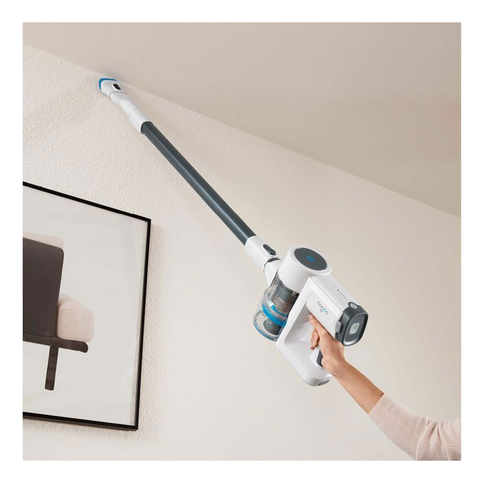 hoogo S4 Akku-Handstaubsauger mit Stiel (kabellos, beutellos, 400 W, Universalbürste, Polsterbürste)