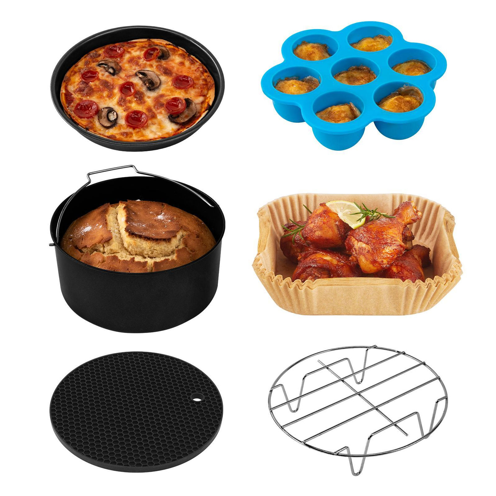 Cosori C158-6AC-EUR 6er-Set Airfryer-Zubehör Cosori C158-6AC-EUR 6er-Set Airfryer-Zubehör