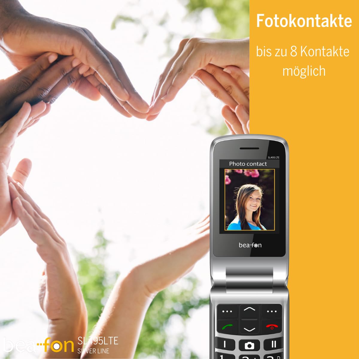 Beafon, SL495, LTE, Silverline, Klapphandy, Tastentelefon, Seniorenhandy