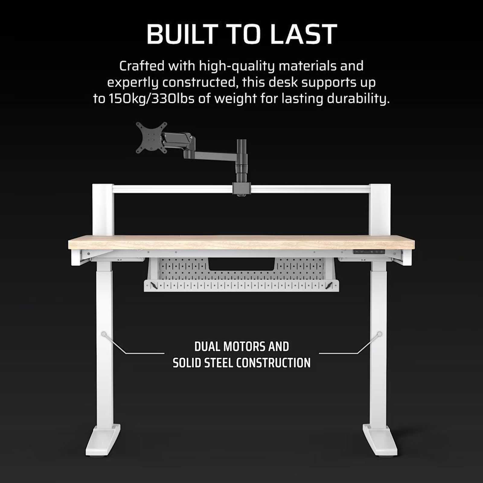 Corsair Platform:4 Elevate-Schreibtisch, Holz in heller Kieferbeizung