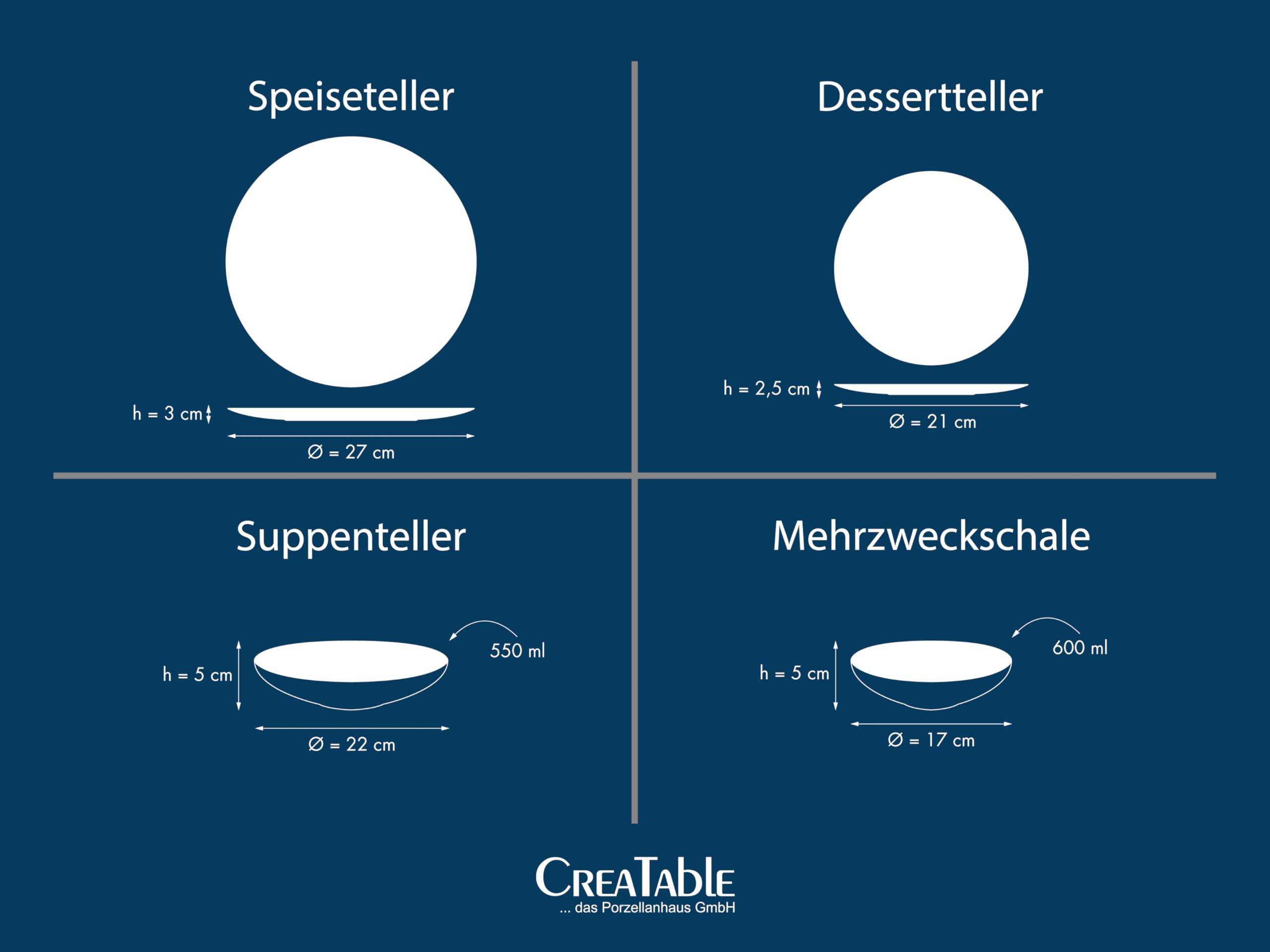 CreaTable, 24857, Serie Neapel Terra, 16-teiliges Geschirrset für 4 Personen