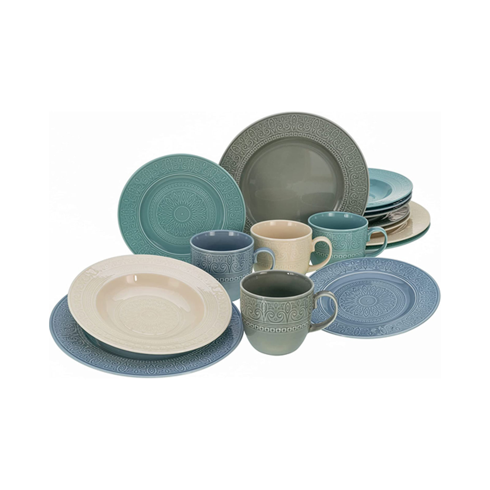 CreaTable, 23817, Serie CLASSICO - Colors, Geschirrset, Kombiservice 16 teilig CreaTable, 23817, Serie CLASSICO - Colors, Geschirrset, Kombiservice 16 teilig