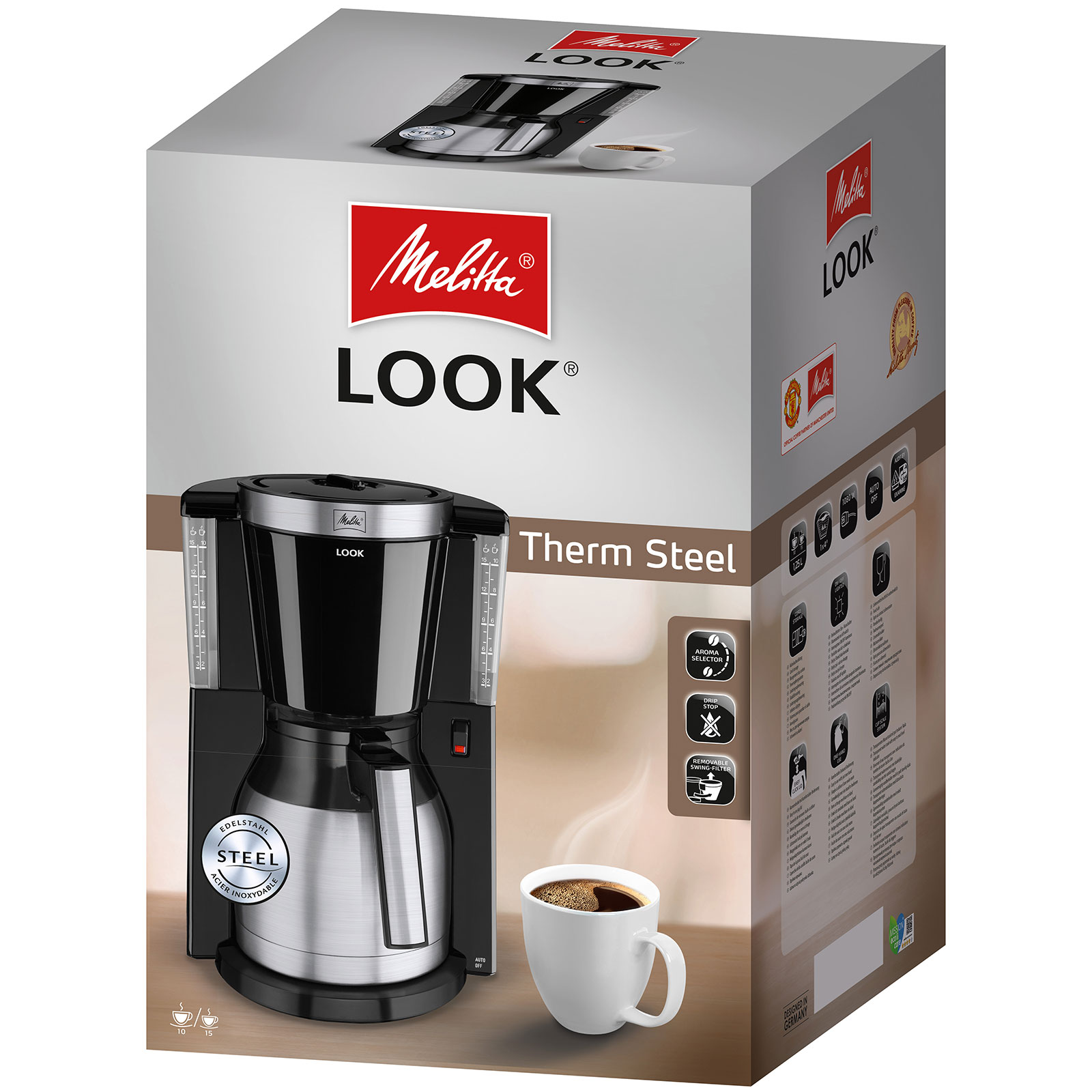 Melitta Look Therm Steel 1011-19 Filterkaffeemaschine mit Thermkanne