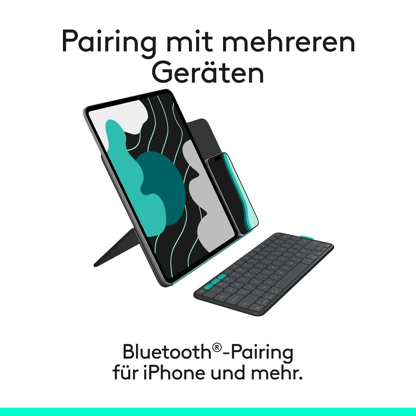 Logitech Folio Touch, graphite, für iPad Pro &; iPad Air 13 Zoll Tablet-Tastatur