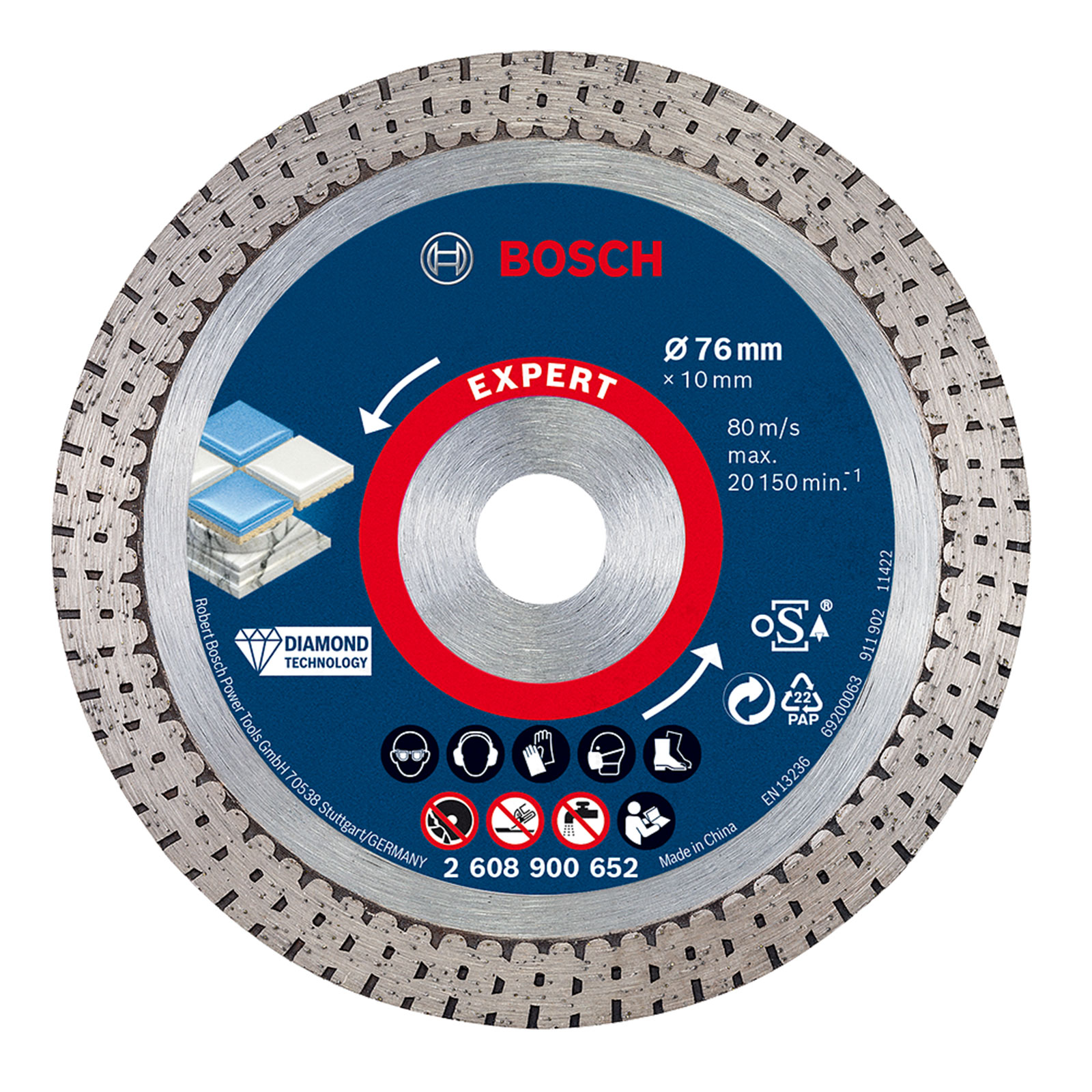 Bosch Professional DIA TS HardCeramic 76x22.23x1,9x10  EXP TS