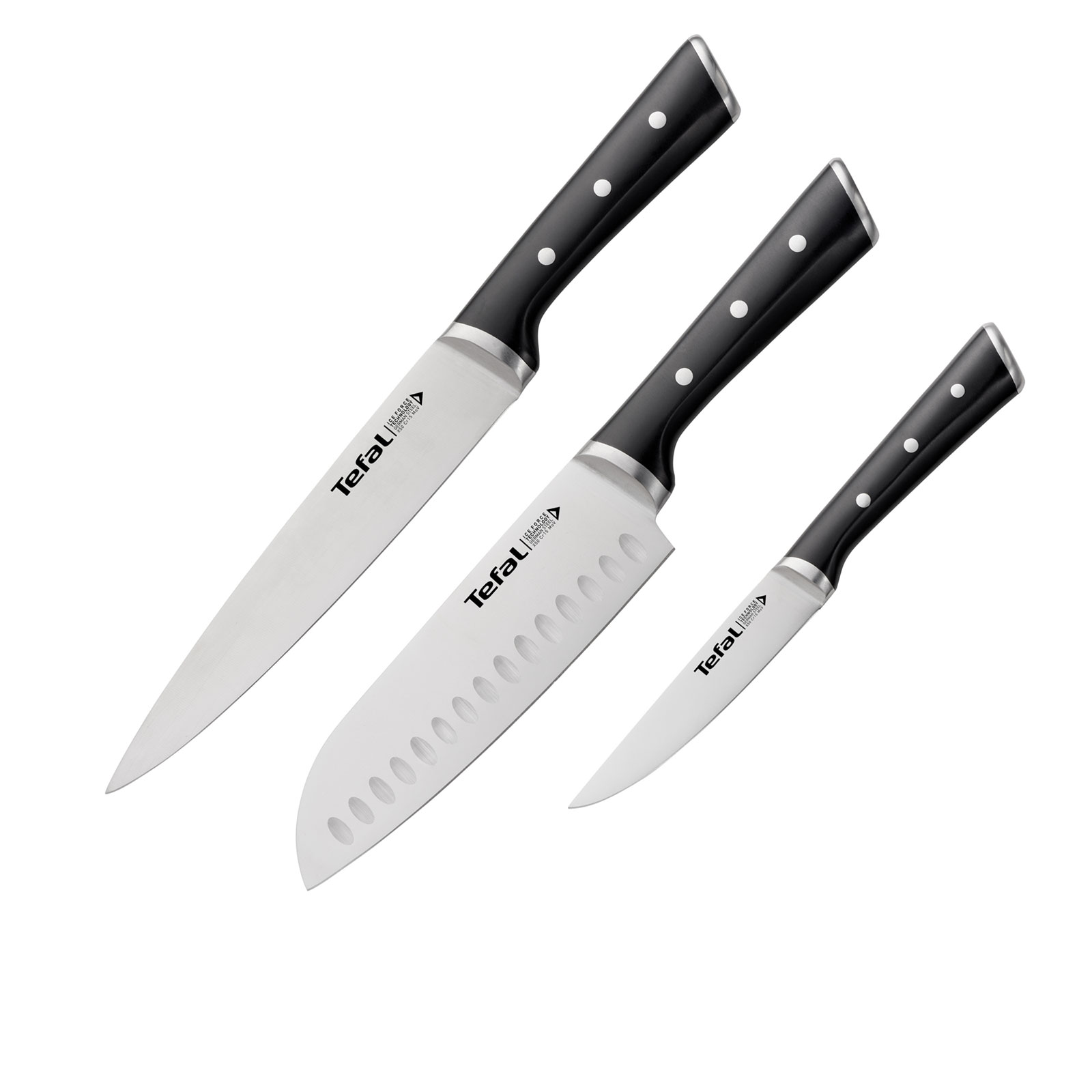 Tefal K232S374 Ice Force 3er Set (Koch- / Santoku- / Universalmesser)