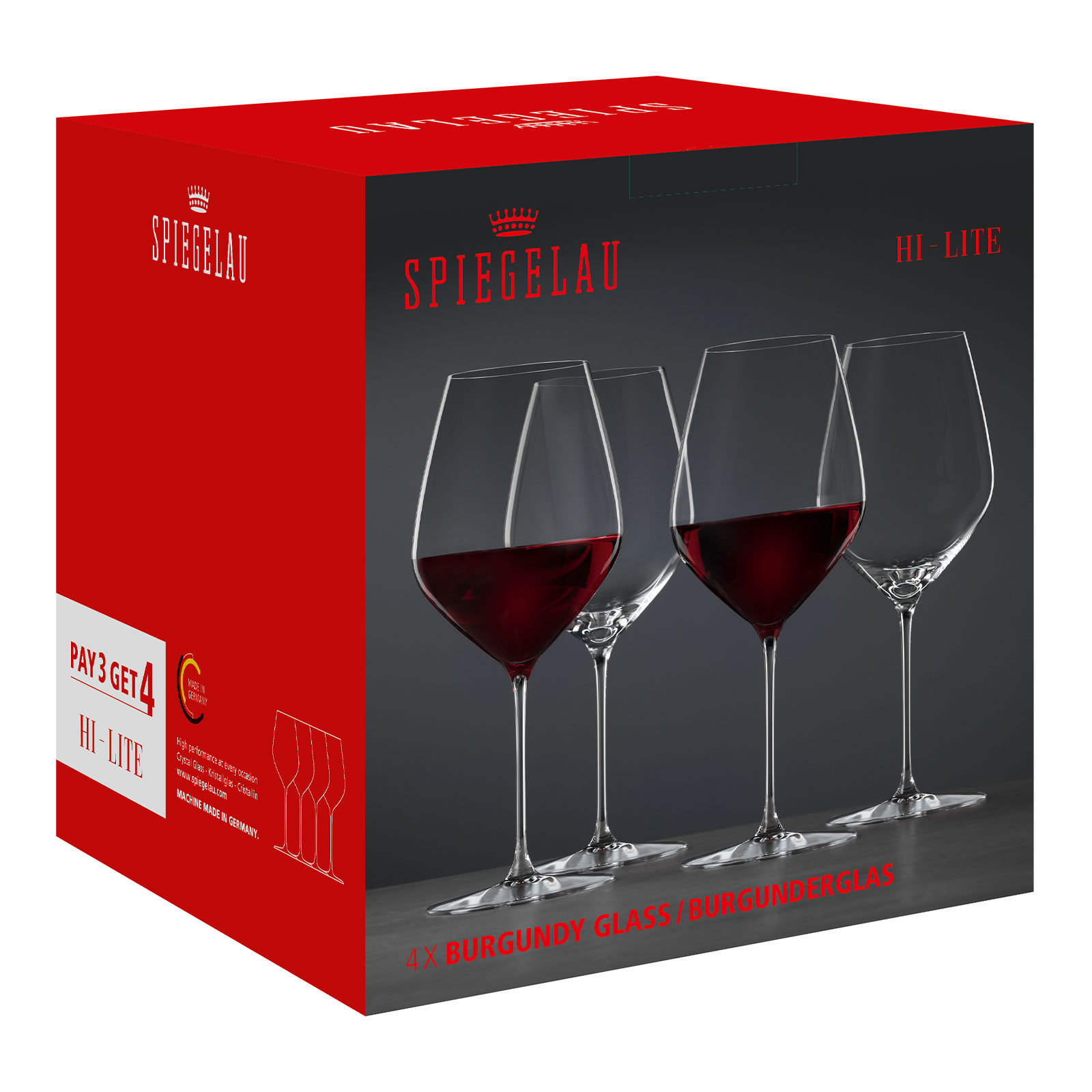 Spiegelau HI-LITE 1750470 Vorteils-Set Burgunderglas 734 ml Rotweinglas 4 Stück