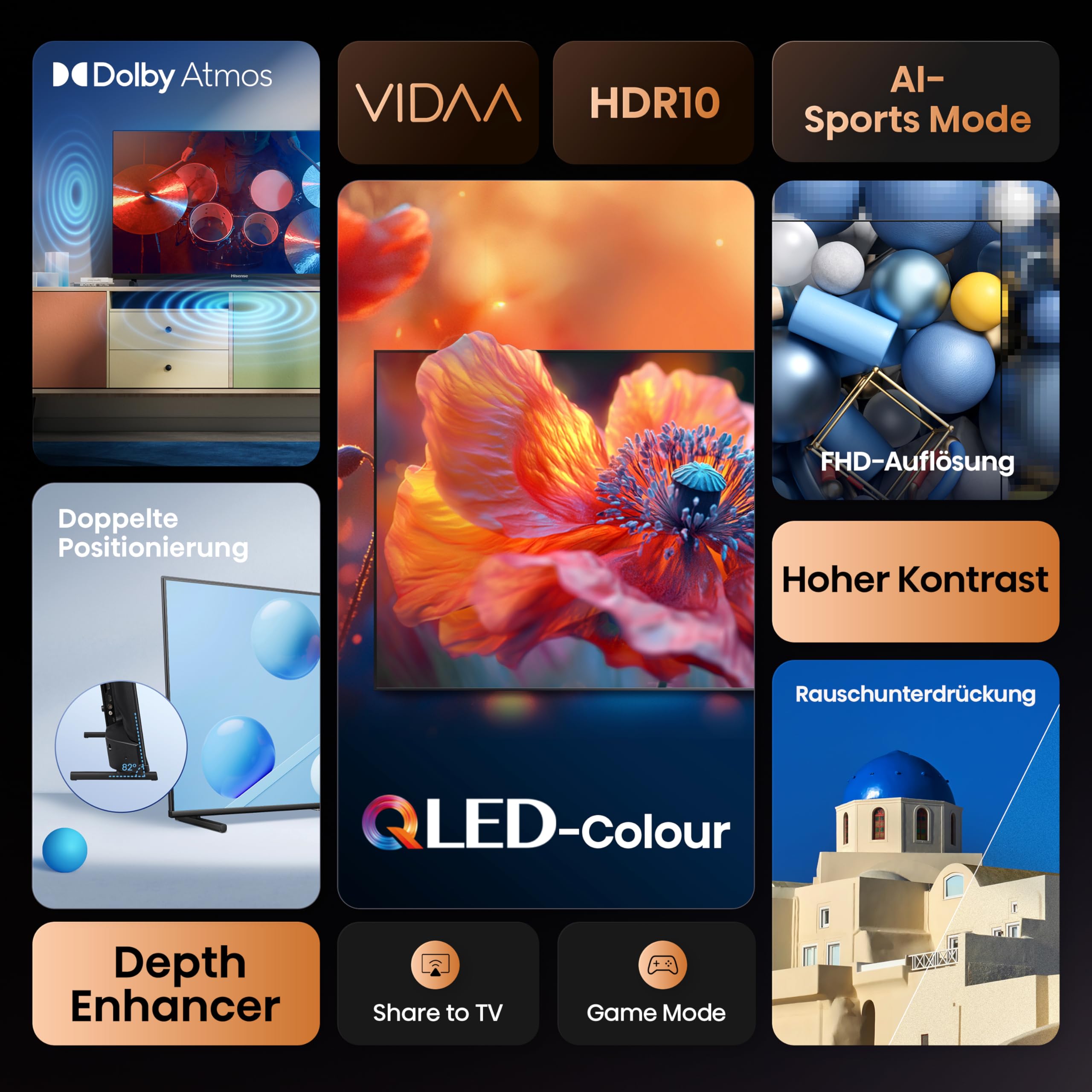 Hisense 32A5Q Fehrnseher, 32 Zoll, 2K QLED, Smart TV