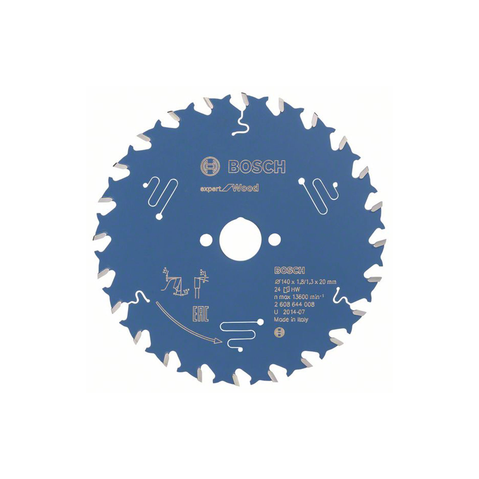 Bosch Professional Kreissaegeblatt Expert for Wood, 140 x 20 x 1,8 mm, 24