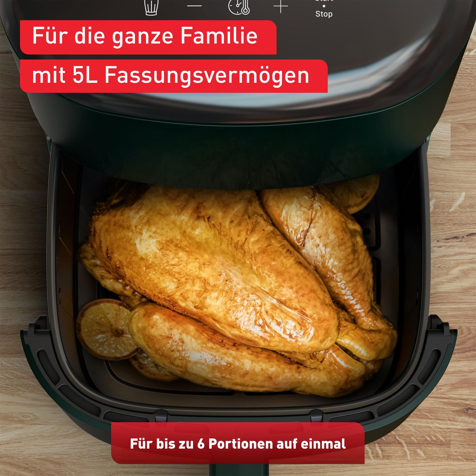 TEFAL EY2453 Easy Fry Max 5L Digital Heißluftfritteuse (5 l Fassungsvermögen, 1.500 W Leistung, 10 automatische Garprogramme, Display)