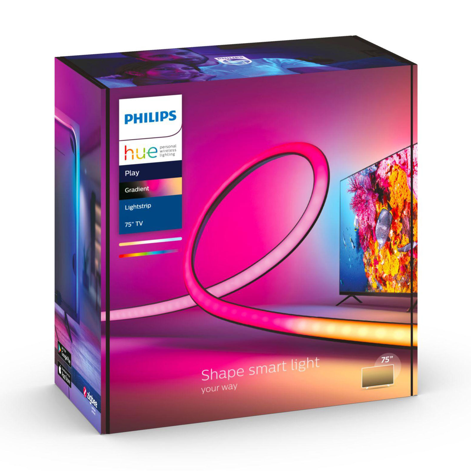 Philips Hue White & Color Ambiance Lightstrip Gradient für 75 Zoll TV