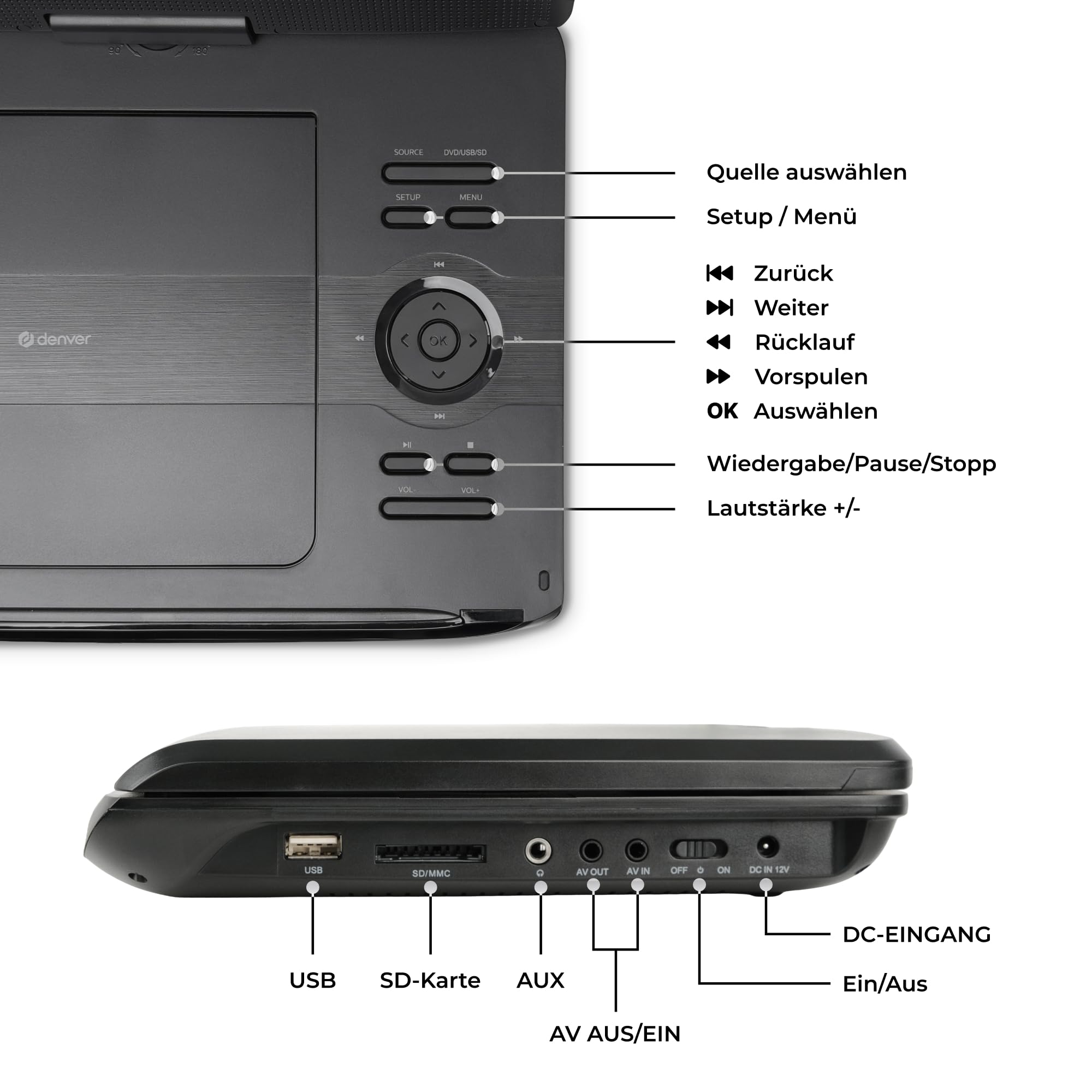 Denver MT-1097 Tragbarer DVD-Player