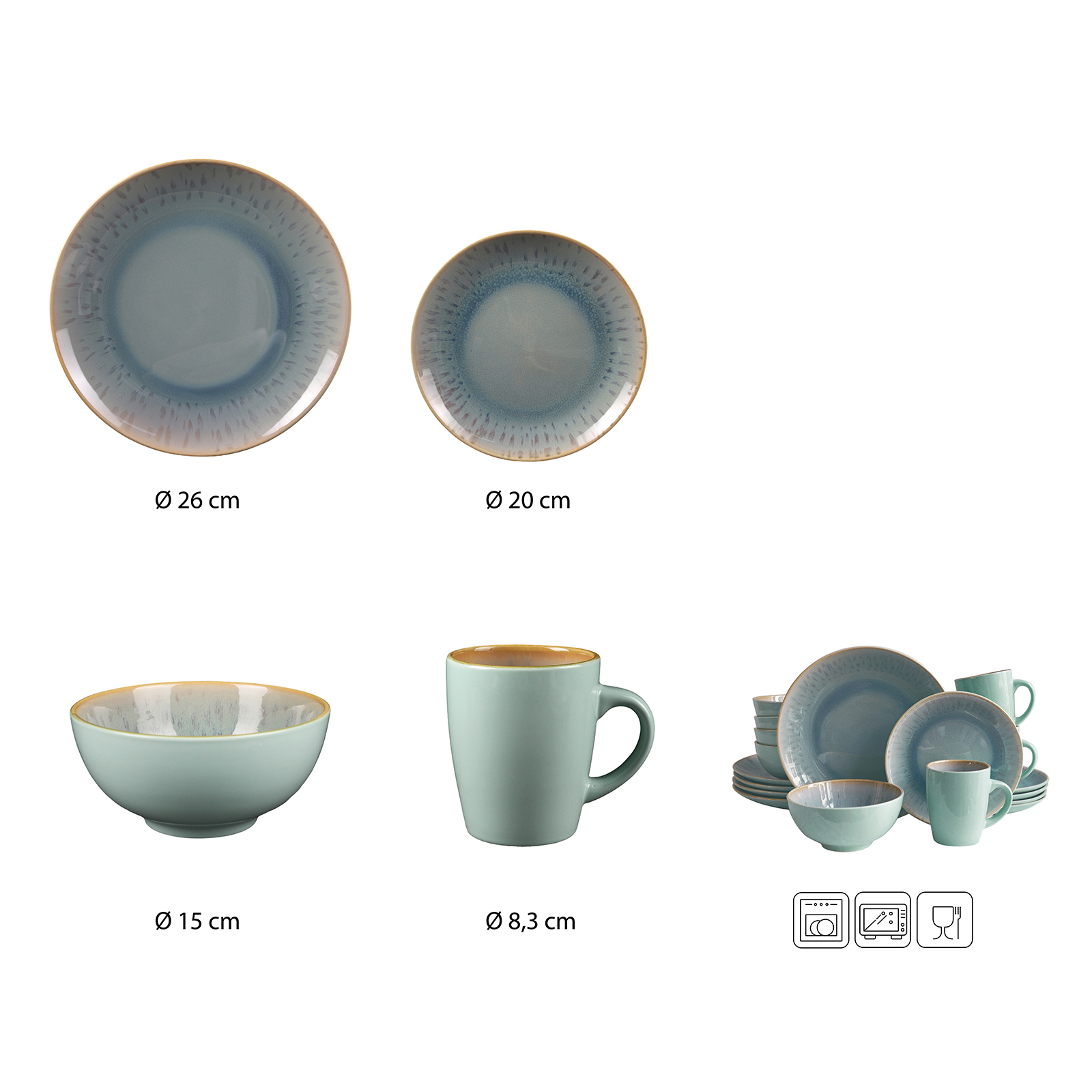 Echtwerk 16-teiliges Vintage Kombiservice "Ana"