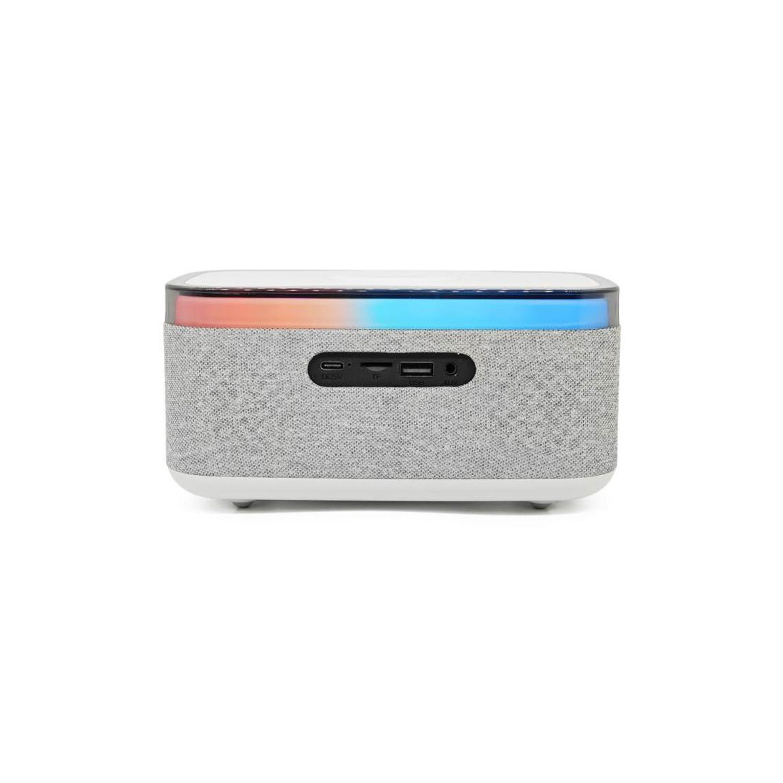 DENVER Radiowecker CRQ-225 grau (UKW-Radio, Bluetooth, Wireless Charging (15W), USB-A, MicroSD, AUX, LED-Digitaldisplay)