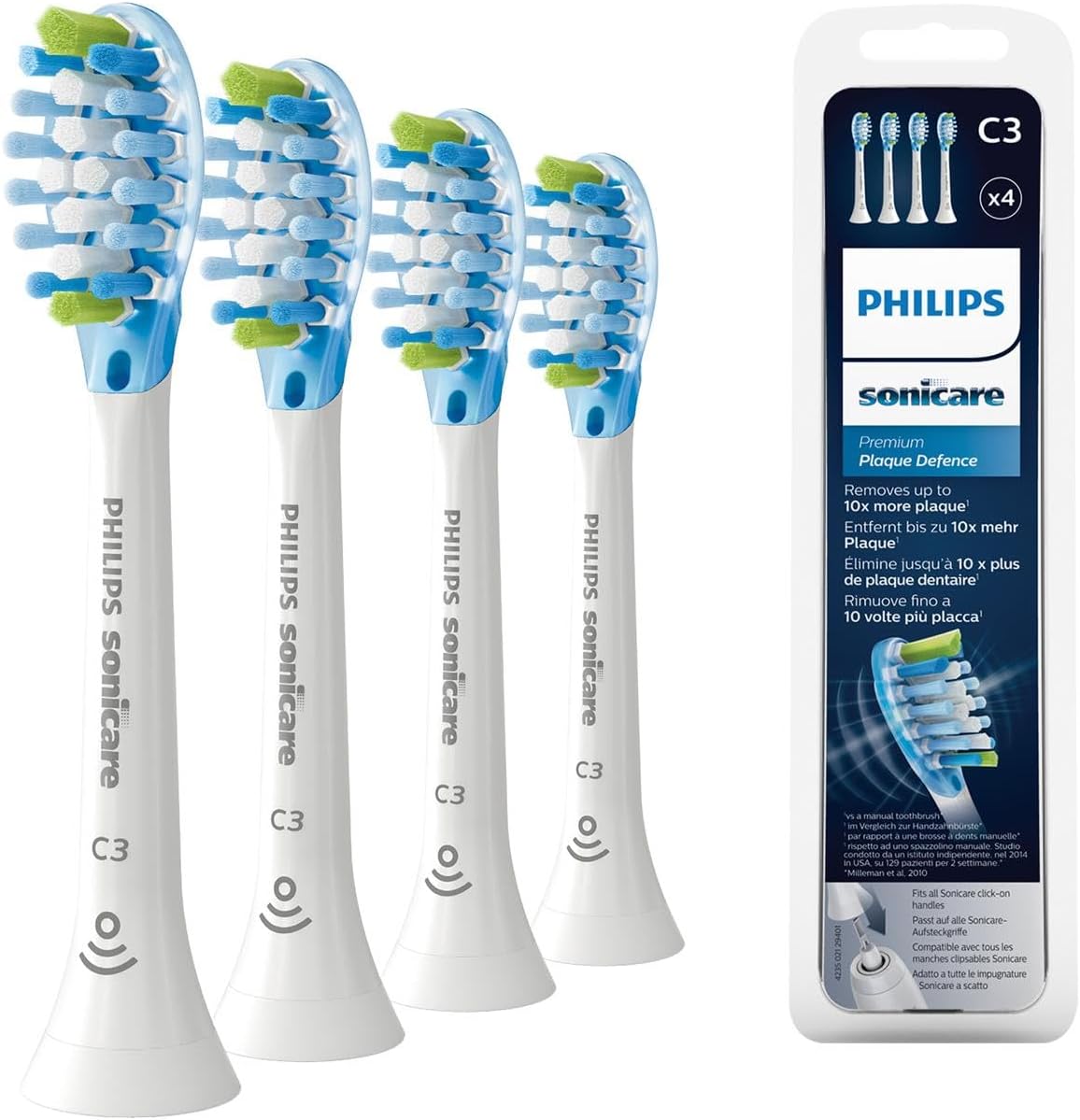 Philips HX9044/17 Premium Plaque Defense Bürstenköpfe 4er Pack