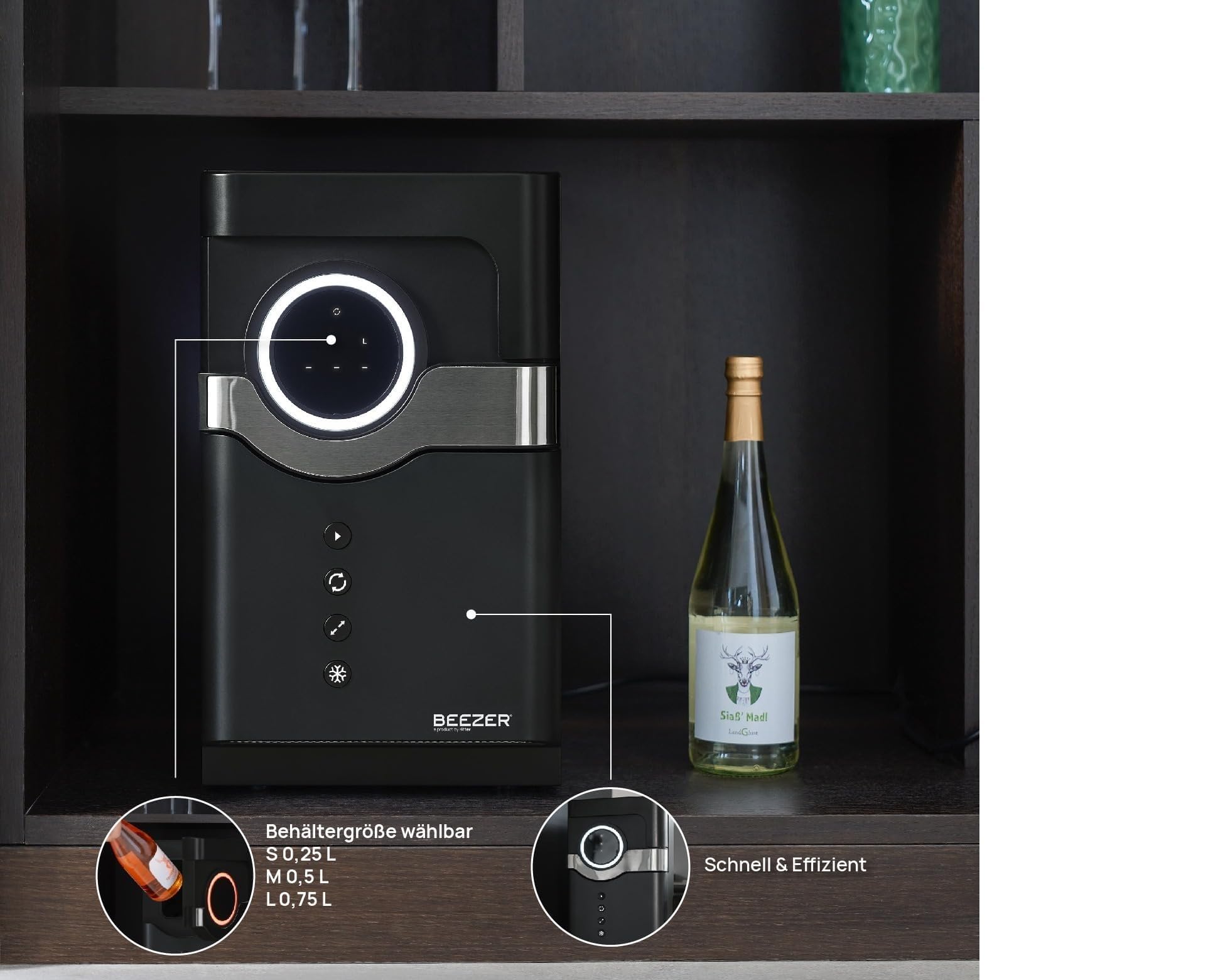 RITTER Beezer schwarz Getränkekühlschrank