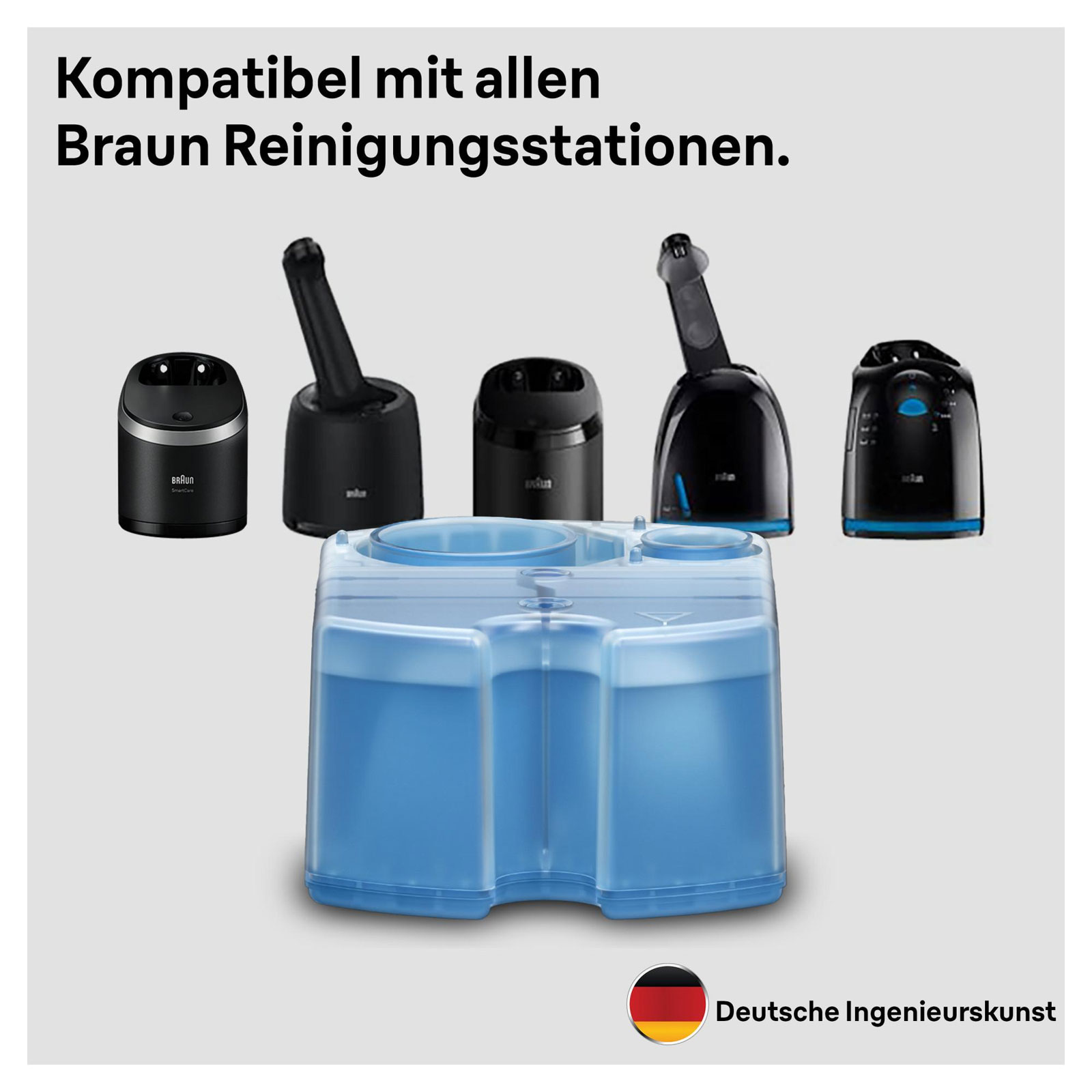 BRAUN 3-in-1 ShaverCare Reinigungskartuschen für Reinigungsstationen, 2er Pack