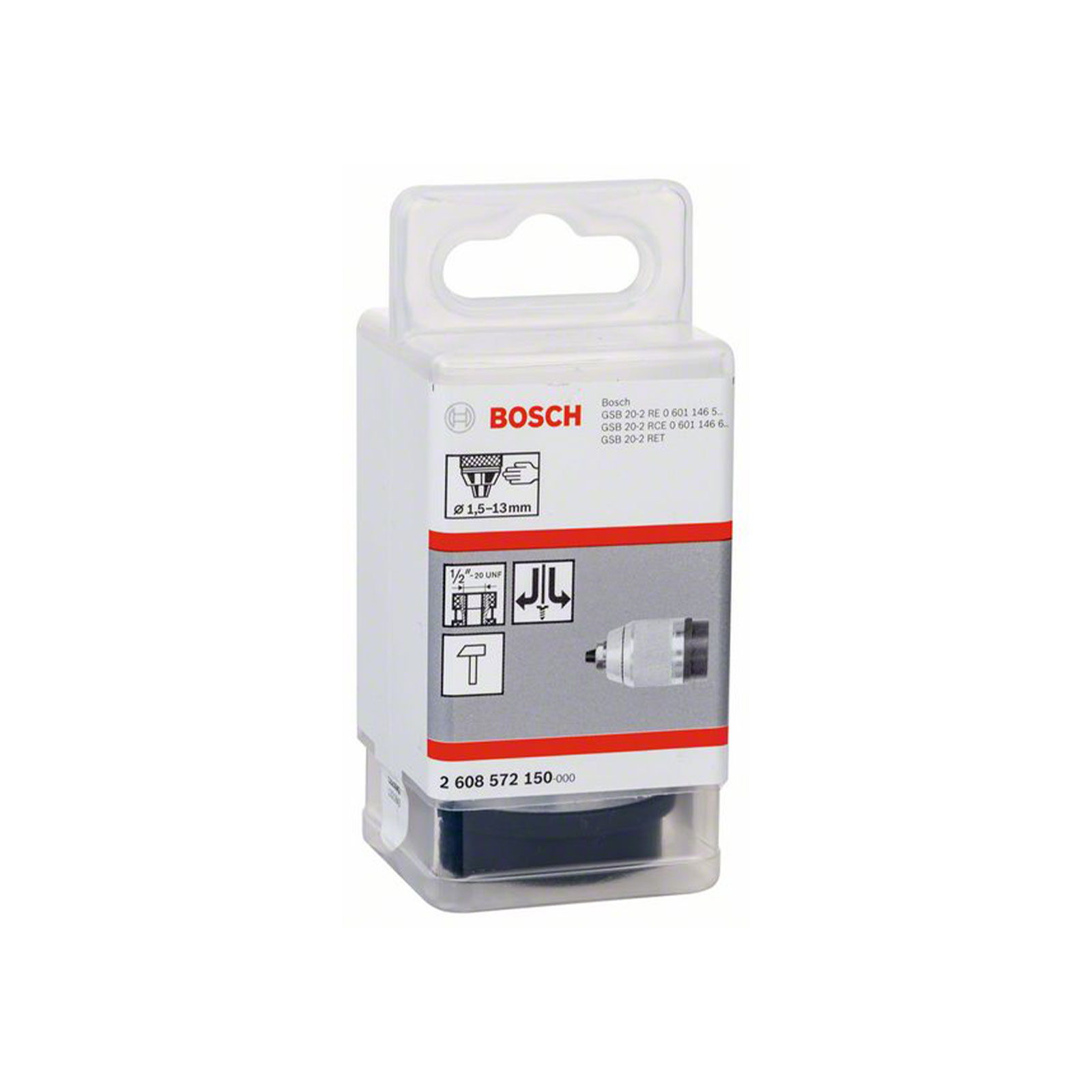 Bosch Professional Schnellspannbohrfutter mattverchromt, 1,5 bis 13 mm, 1/2 Zoll bis 20