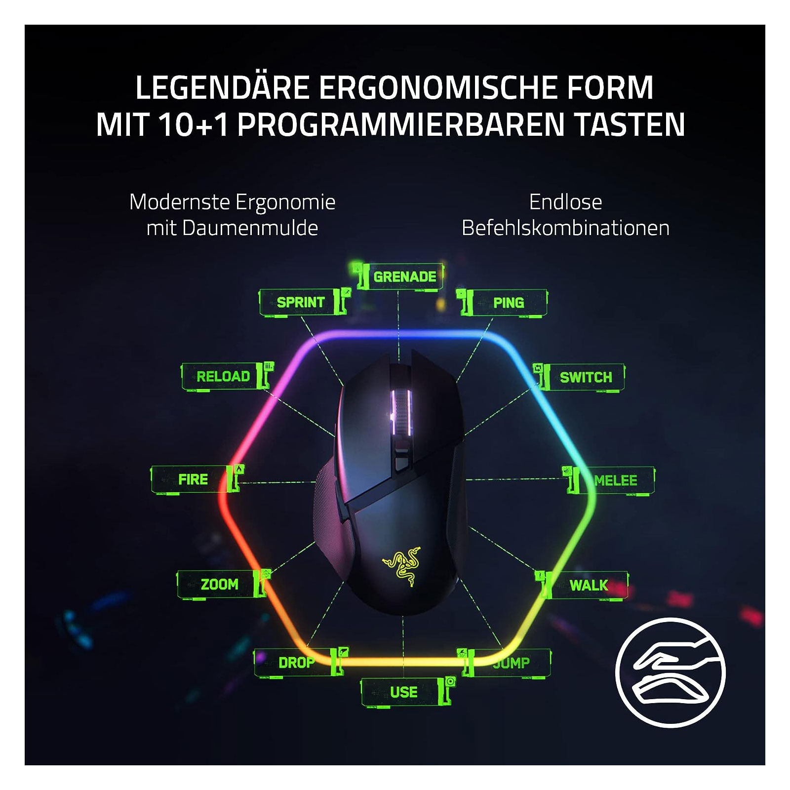 RAZER Basilisk V3 Pro Gaming-Maus, Weiß