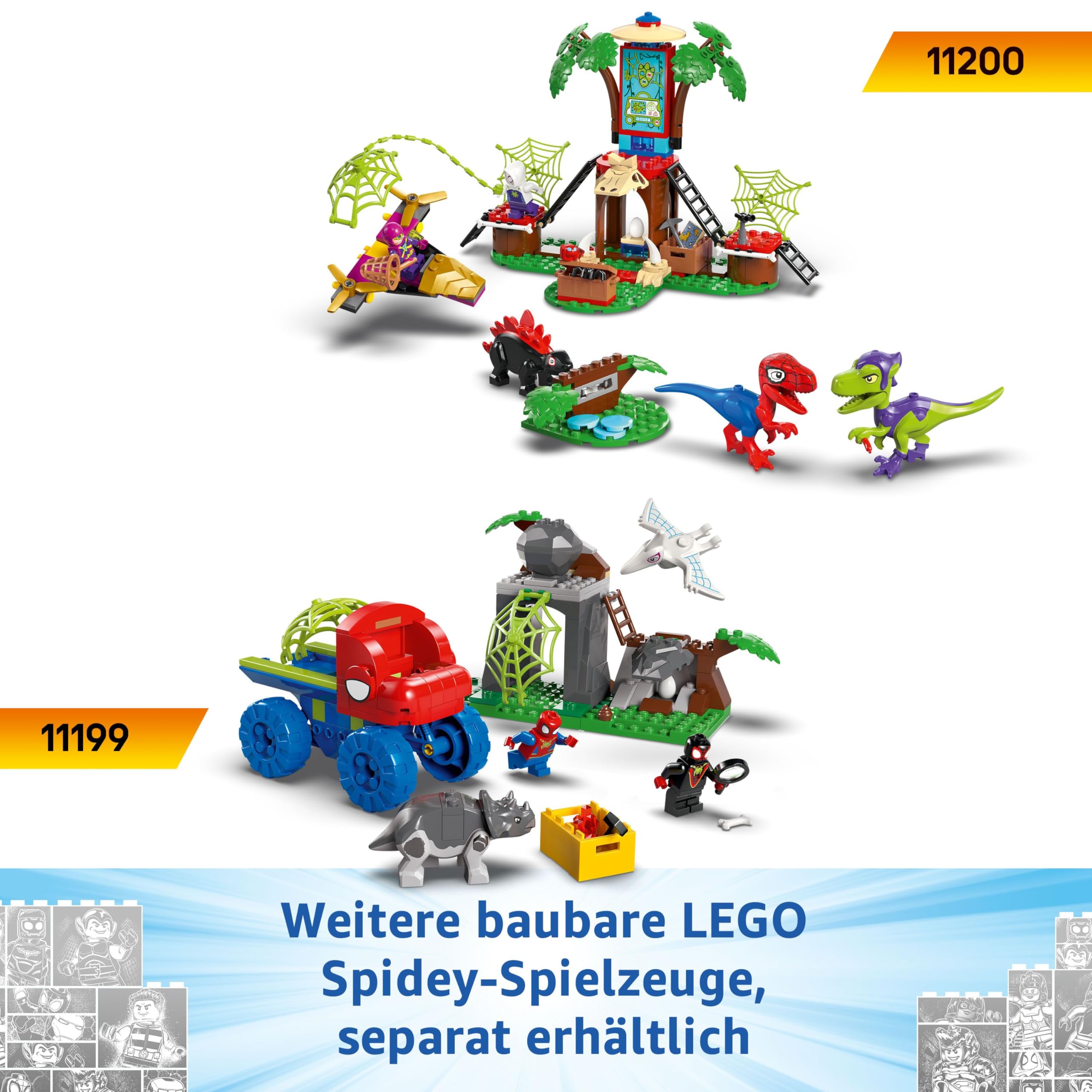 LEGO Marvel Actionspaß mit Spin und Electro in ihren Dino-Flitzern 11198