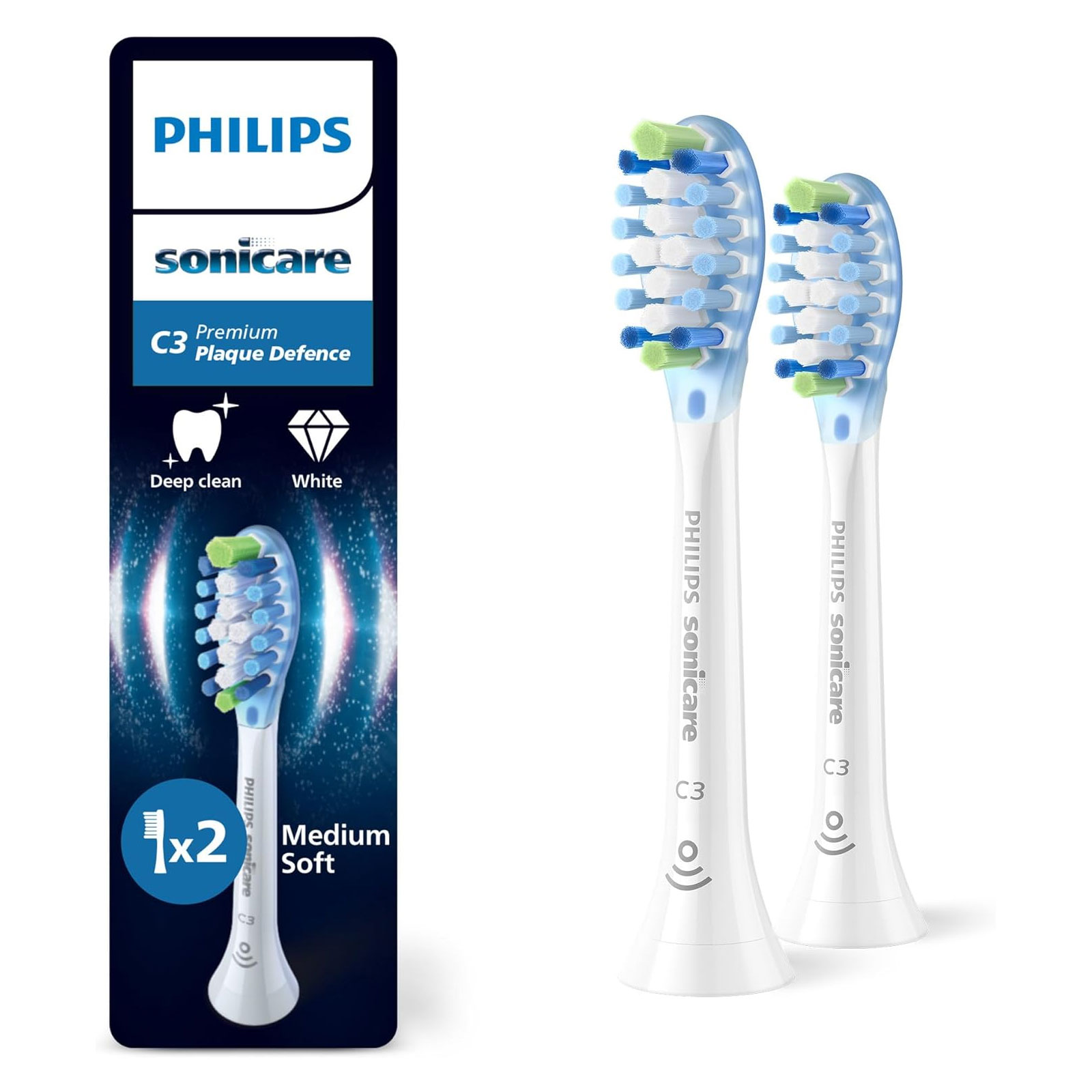 Philips HX9042/87 Sonicare C3 Premium Plaque Defence, Original Ersatzbürstenköpfe
