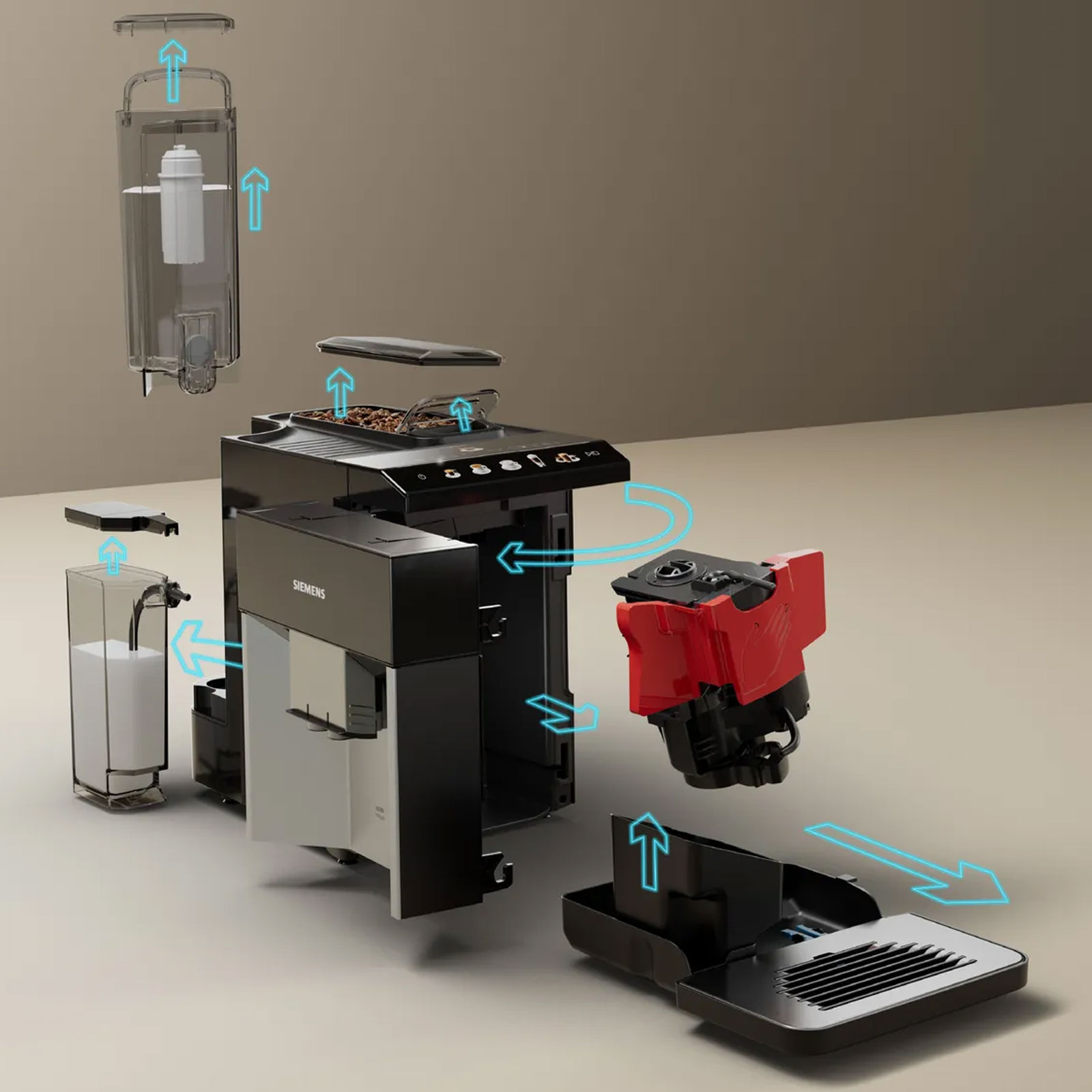 Siemens TQ513D01 Kaffeevollautomat (integral) EQ.500 daylight silver / schwarz