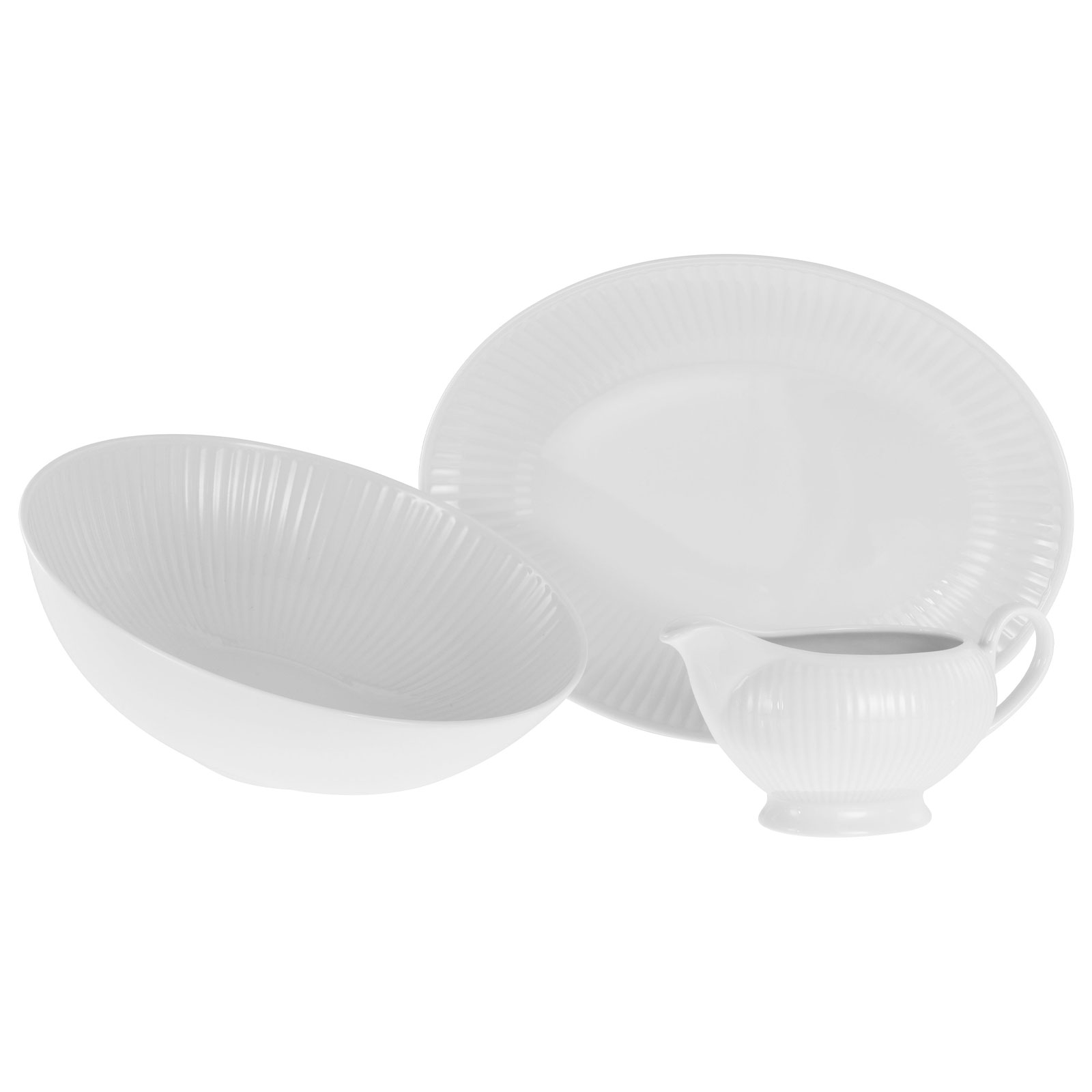 CreaTable, 21883, Serie Valencia, 3-teiliges Geschirrset, Servier Set aus Porzellan