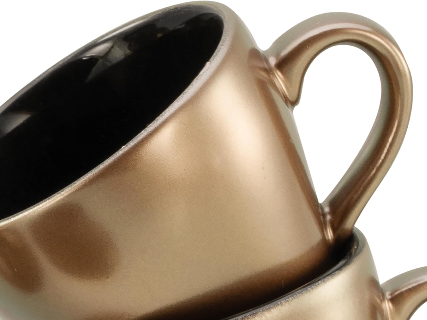 CreaTable, 24330, Serie Golden Days Schwarz, 12-teiliges Geschirrset, Espresso Set aus Steinzeug