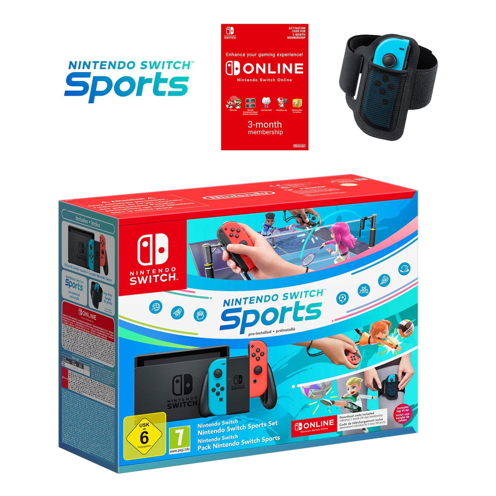 Nintendo Switch-Konsole (neon-blau/neon-rot) - Nintendo Switch Sports-Set