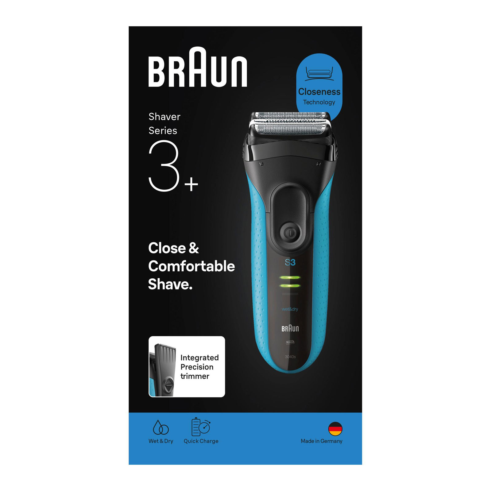 BRAUN Series 3+ Elektrorasierer 3040s Herrenrasierer