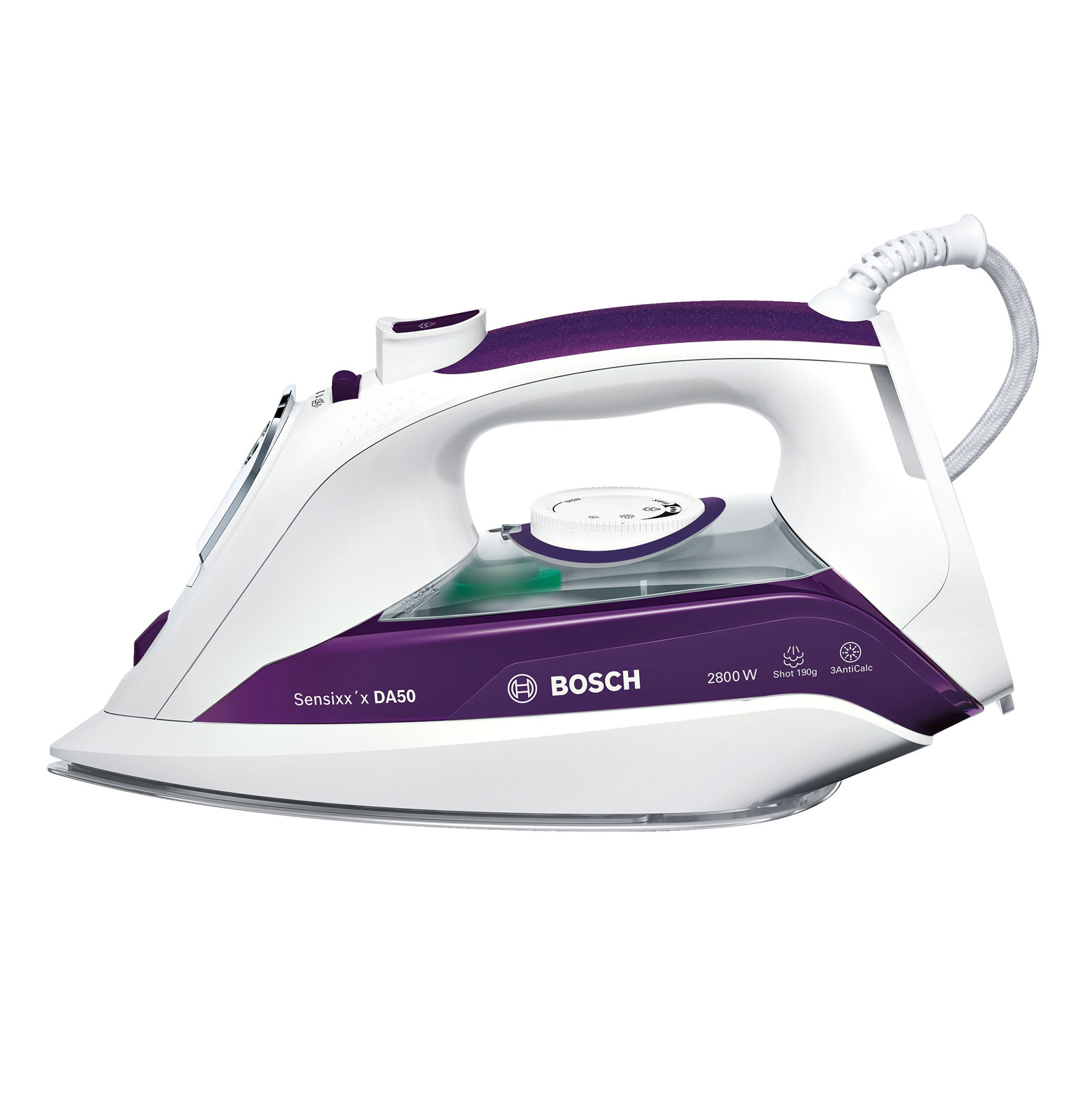 Bosch TDA5028020 Dampfbügeleisen Cera-Glissée 2800 W  weiß/dunkelviolett