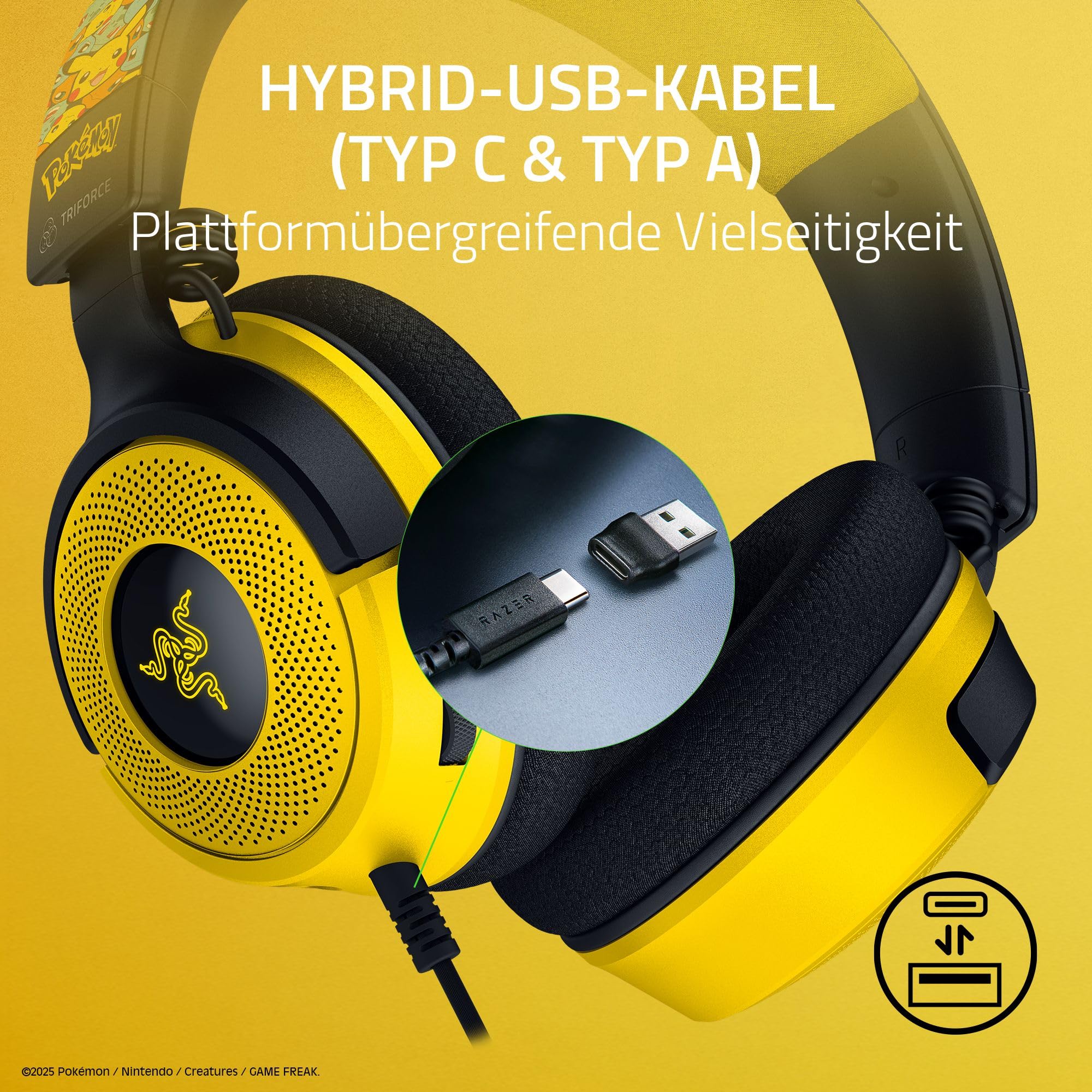Razer Kraken V4 X Pokémon Edition - Kabelgebundenes USB-Gaming-Headset