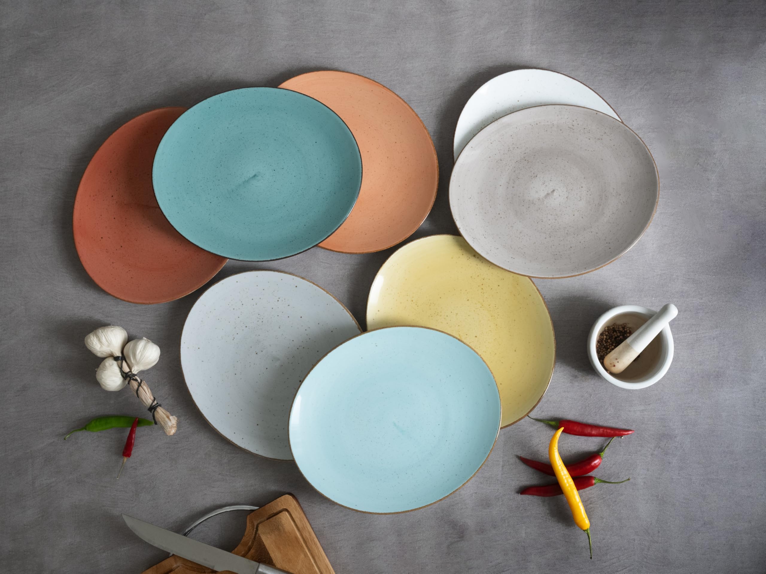 Creatable 24789 Serie Vintage Nature Steakteller 4-tlg Geschirrset 4 Personen
