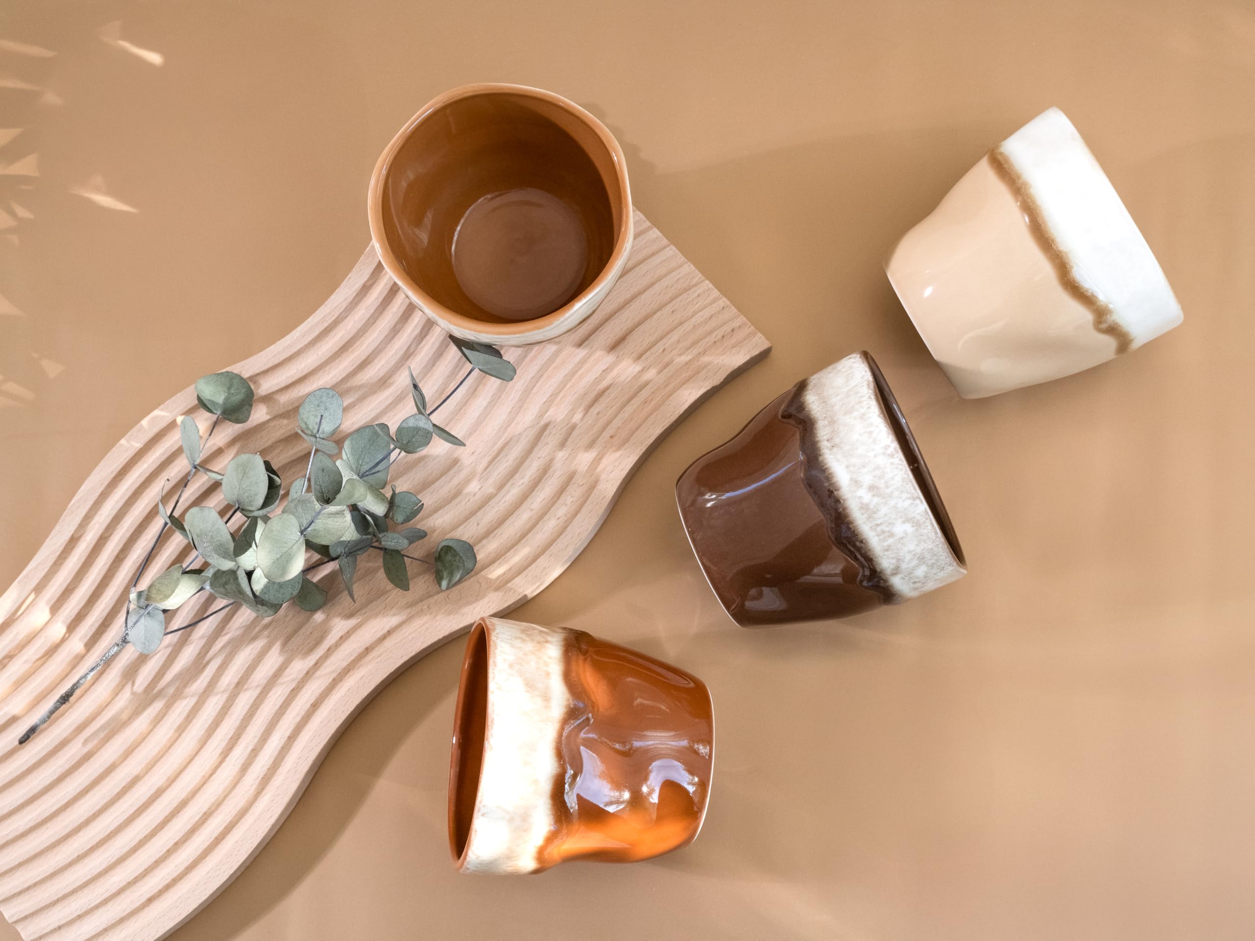Creatable, 24739, Serie Squeezy Mocha Mousse, 4-teiliges Geschirrset für 4 Pers.