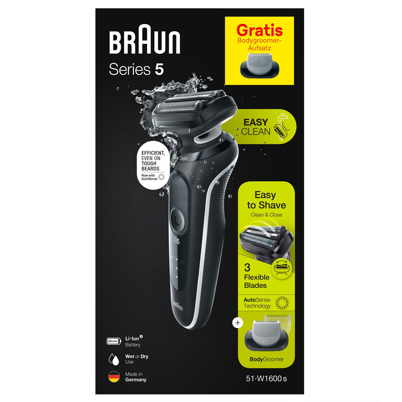 BRAUN Series 5 51-W1600s Elektrorasierer mit Bodygroomer