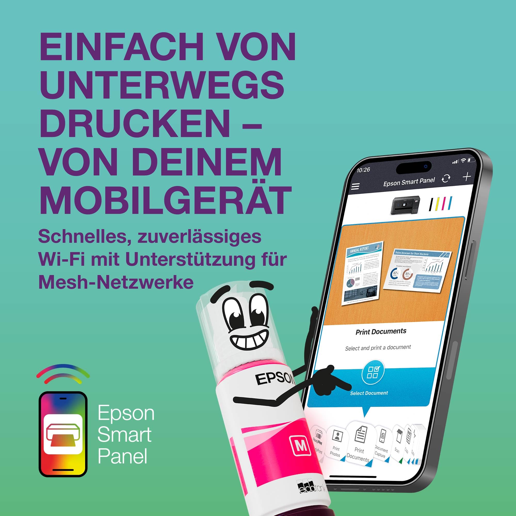 Epson EcoTank ET-2926, Weiß Multifunktionsdrucker