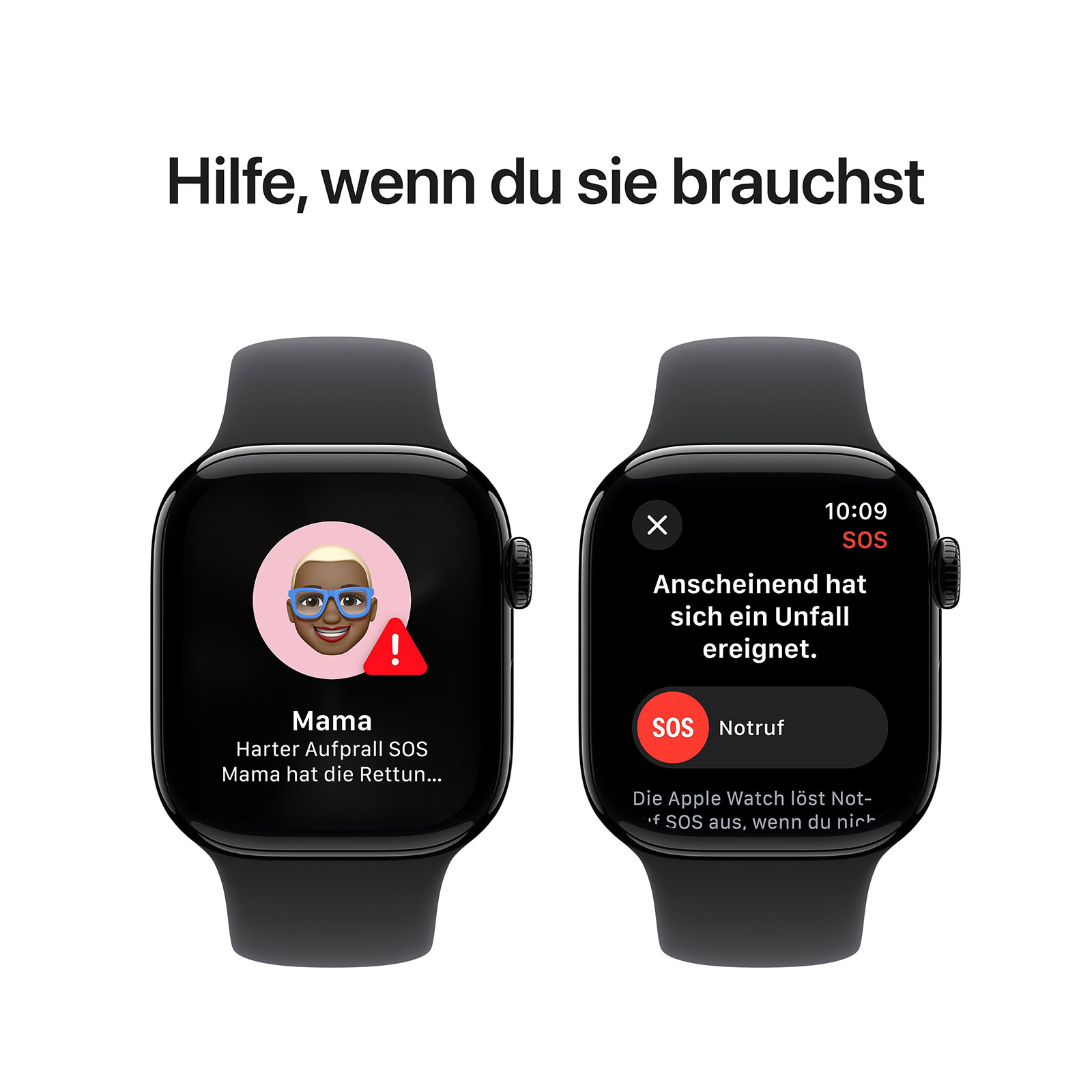 Apple Watch Series 10 GPS, 42 mm Aluminiumgehäuse Diamantschwarz, Sportarmband Schwarz - S/M