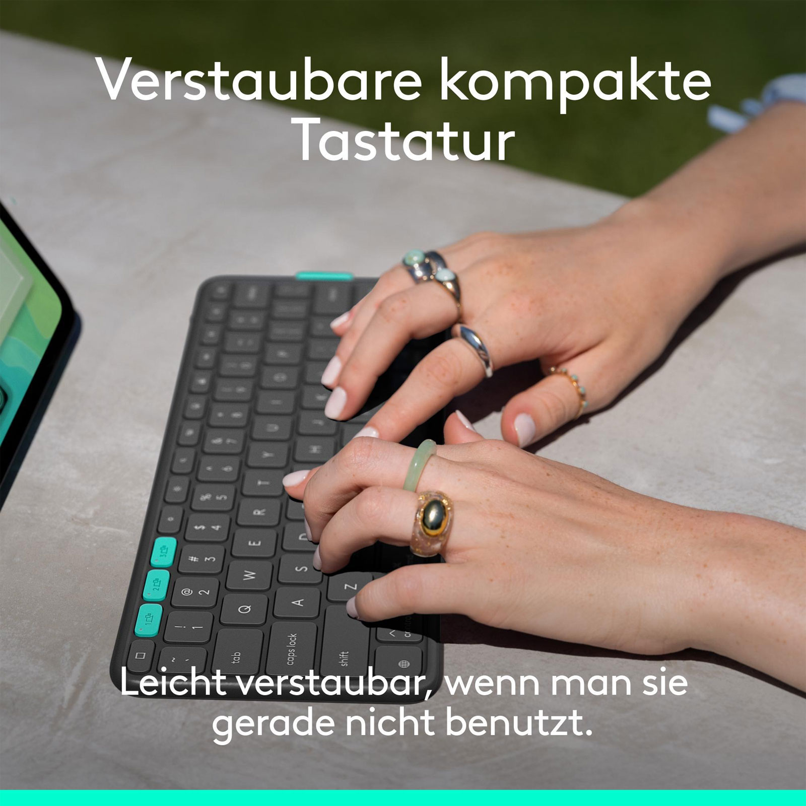 Logitech Folio Touch, graphite, für iPad Pro &; iPad Air 13 Zoll Tablet-Tastatur