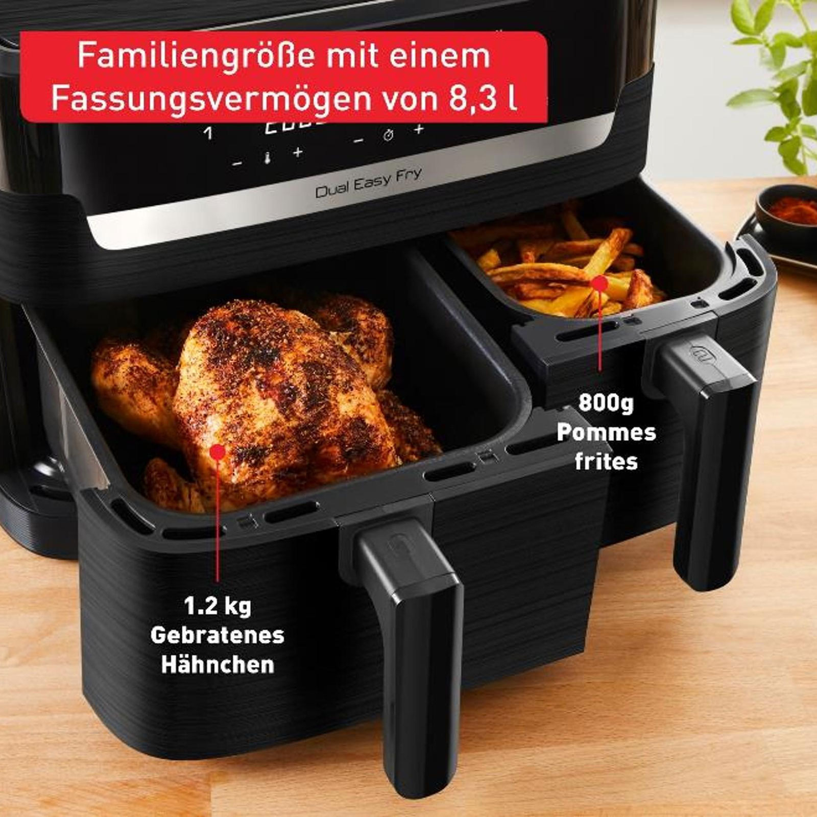 TEFAL EY901N Dual Easy Fry Essential Doppel-Heißluftfritteuse