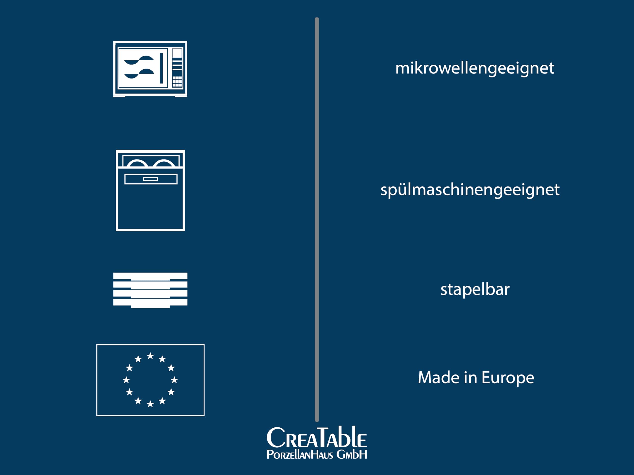 Creatable, 24707, Serie Stone Collection Siena, 4-teiliges Geschirrset für 4 P.
