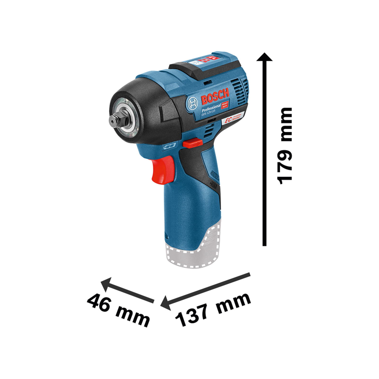 Bosch Professional Akku-Drehschlagschrauber GDS 12V-115, Solo Version Bosch Professional Akku-Drehschlagschrauber GDS 12V-115, Solo Version