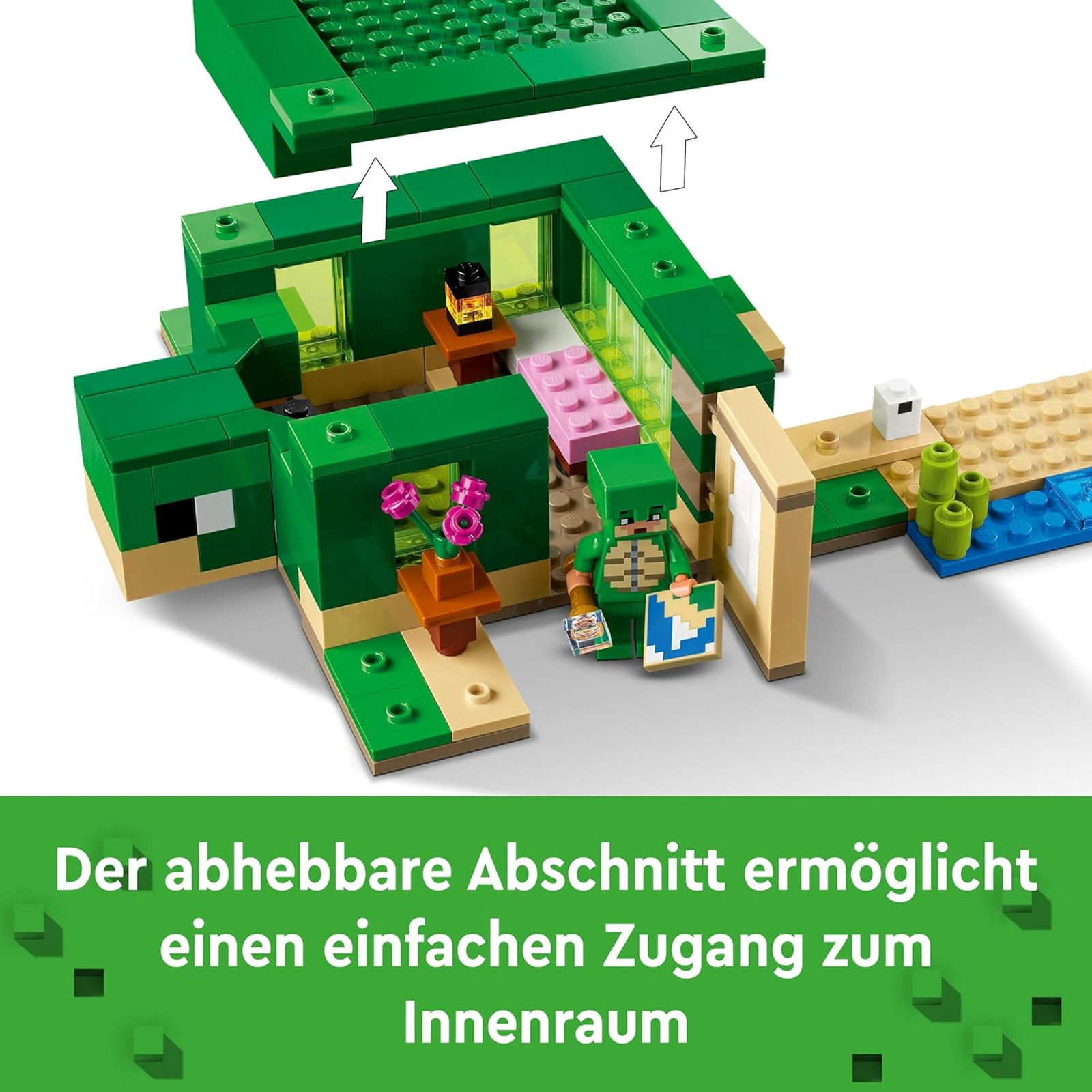 LEGO Minecraft Das Schildkrötenstrandhaus, Spielzeug-Haus mit Zubehör für Mädchen und Jungen ab 8 Jahren