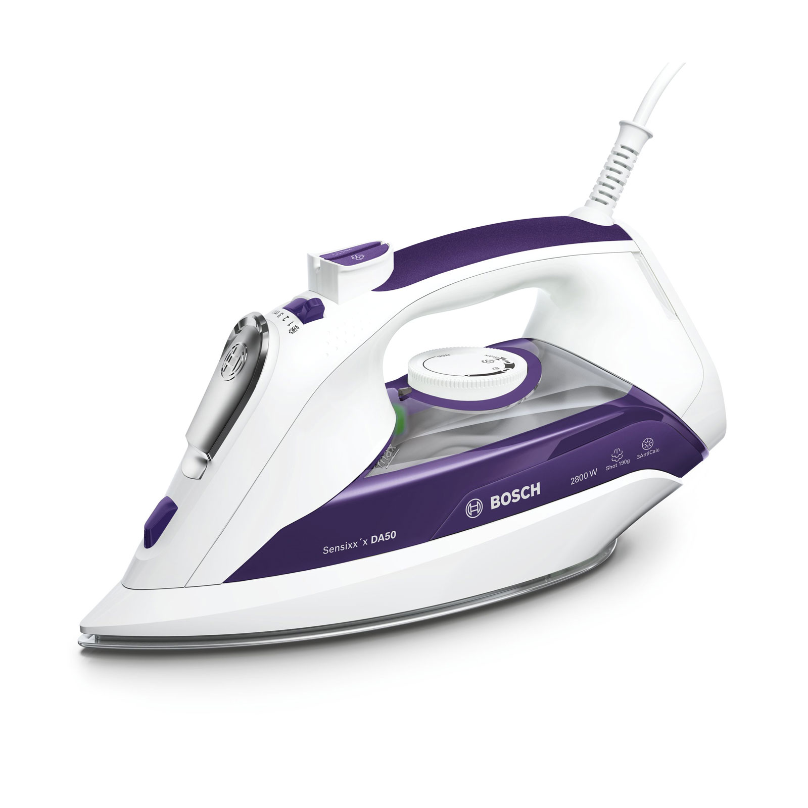 Bosch TDA5028020 Dampfbügeleisen Cera-Glissée 2800 W  weiß/dunkelviolett