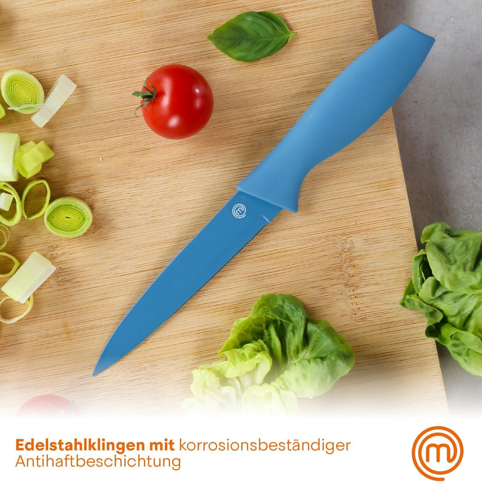 MasterChef FSC Schneidebrett + 3-teiliges Küchenmesser Set