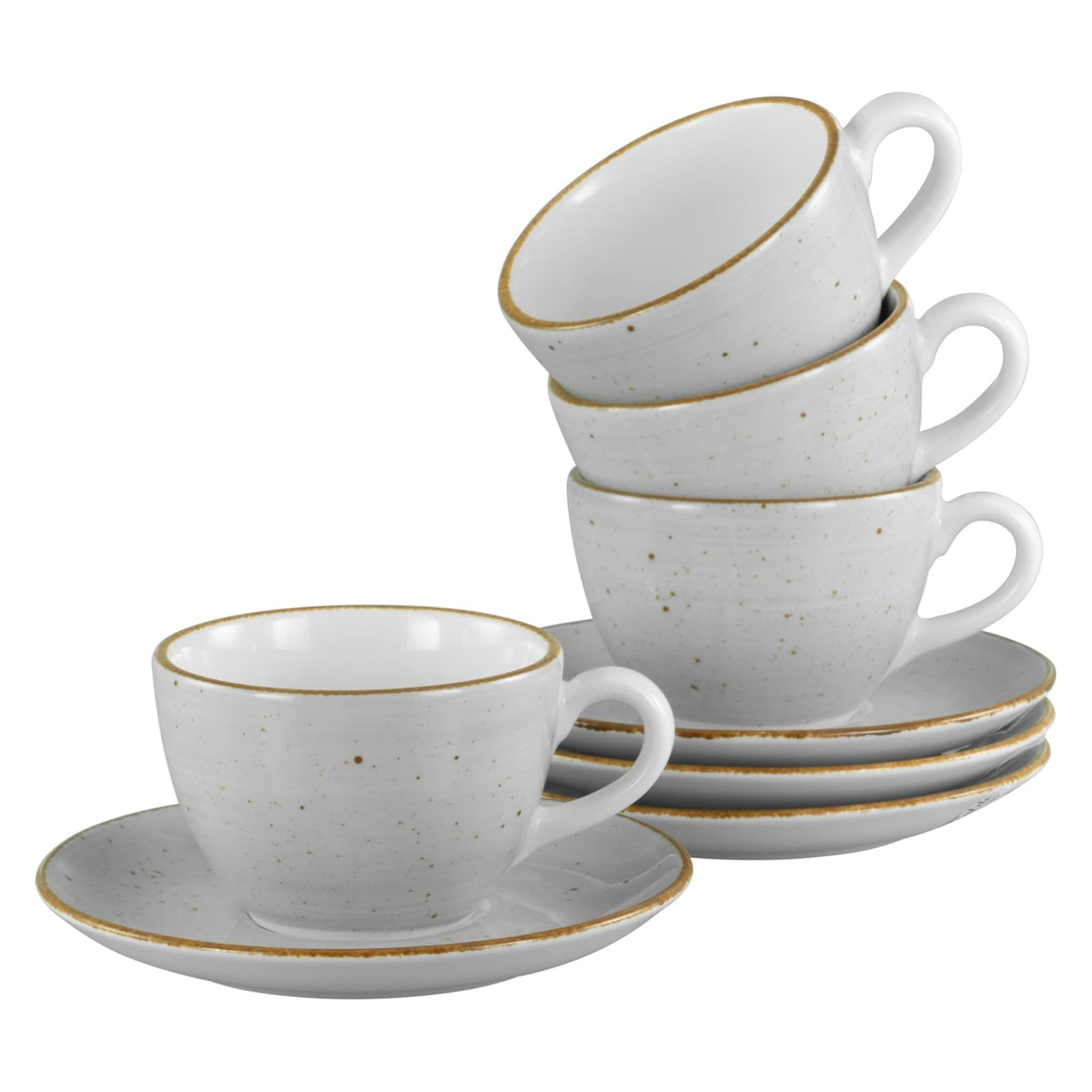 CreaTable, 34037, Serie Vintage Nature Stein, 8-teiliges Geschirrset, Kaffeetassen Set  aus Porzellan, spülmaschinen- und mikrowellengeeignet, Made in Europe